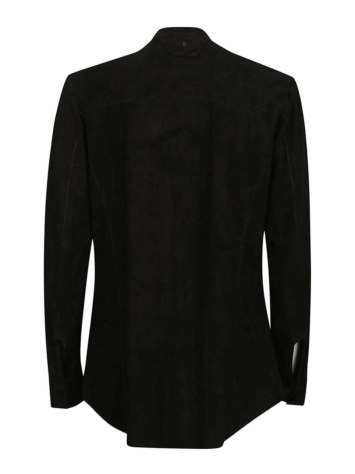 Salvatore Santoro Black Ovine Leather Jacket With Mandarin Collar In Black