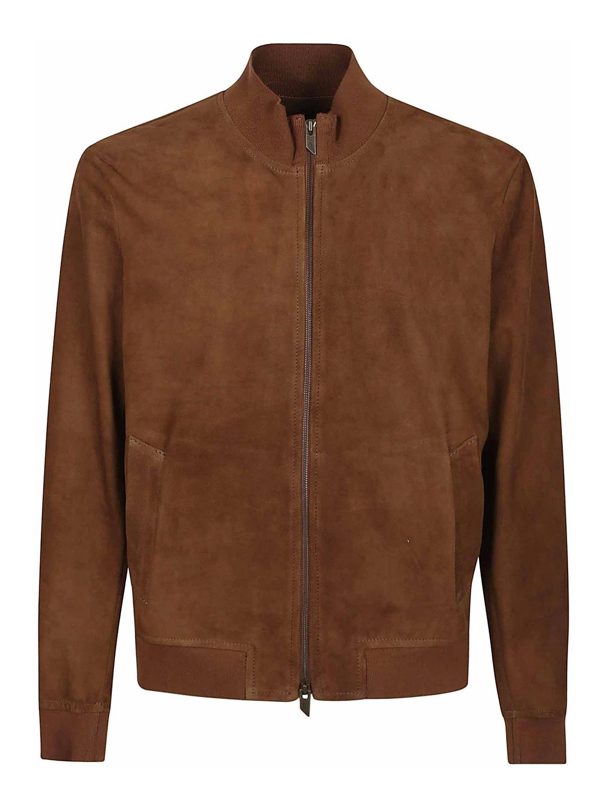 Salvatore Santoro Brown Leather Jacket With Design In Brown