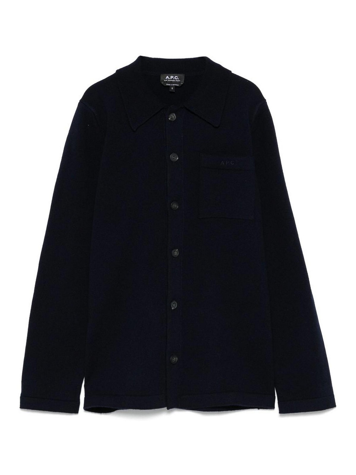 Apc Ribbed Texture Chest Pocket Long Sleeves In Black