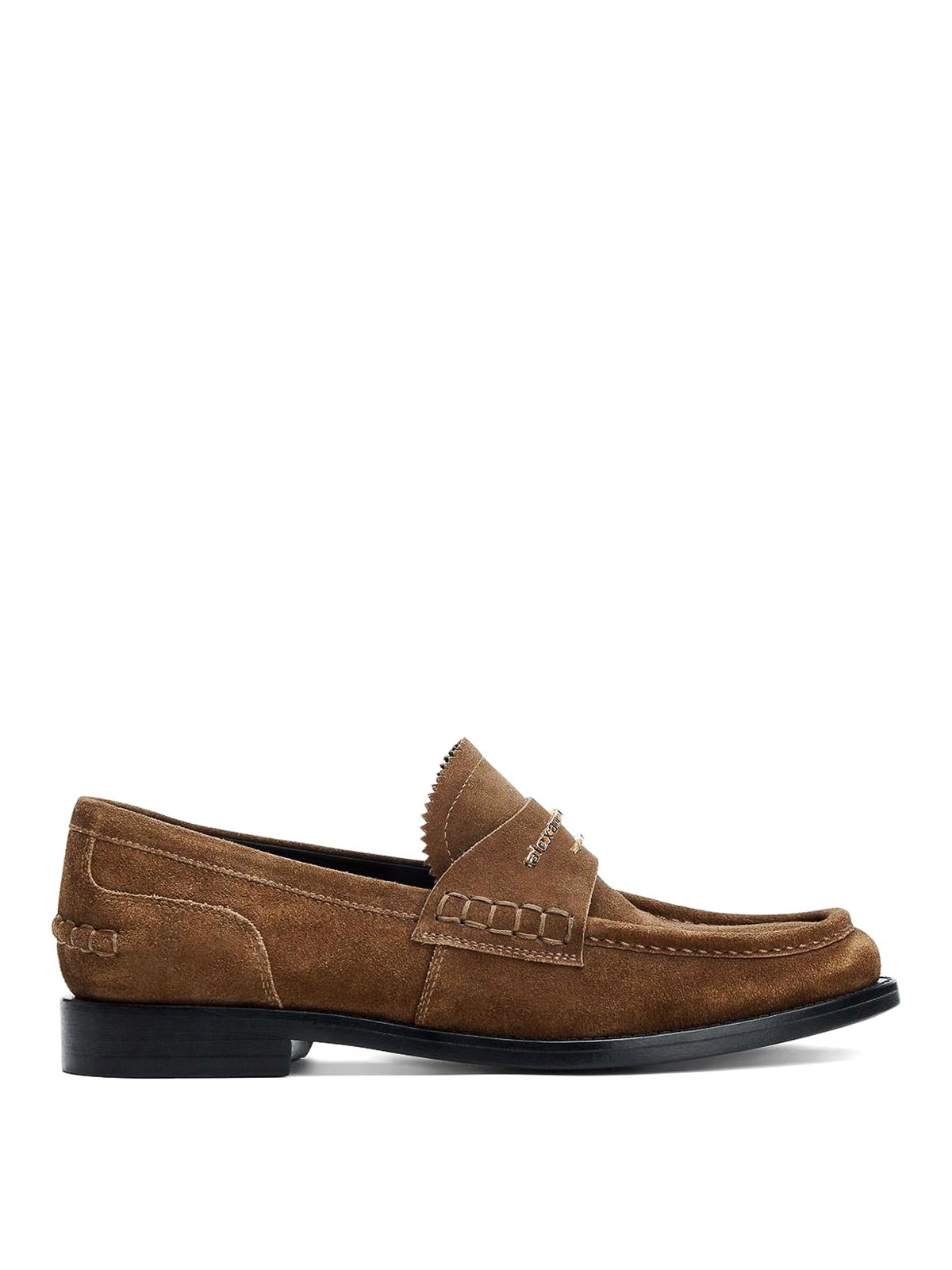 Alexander Wang Suede Carter Loafers In Brown