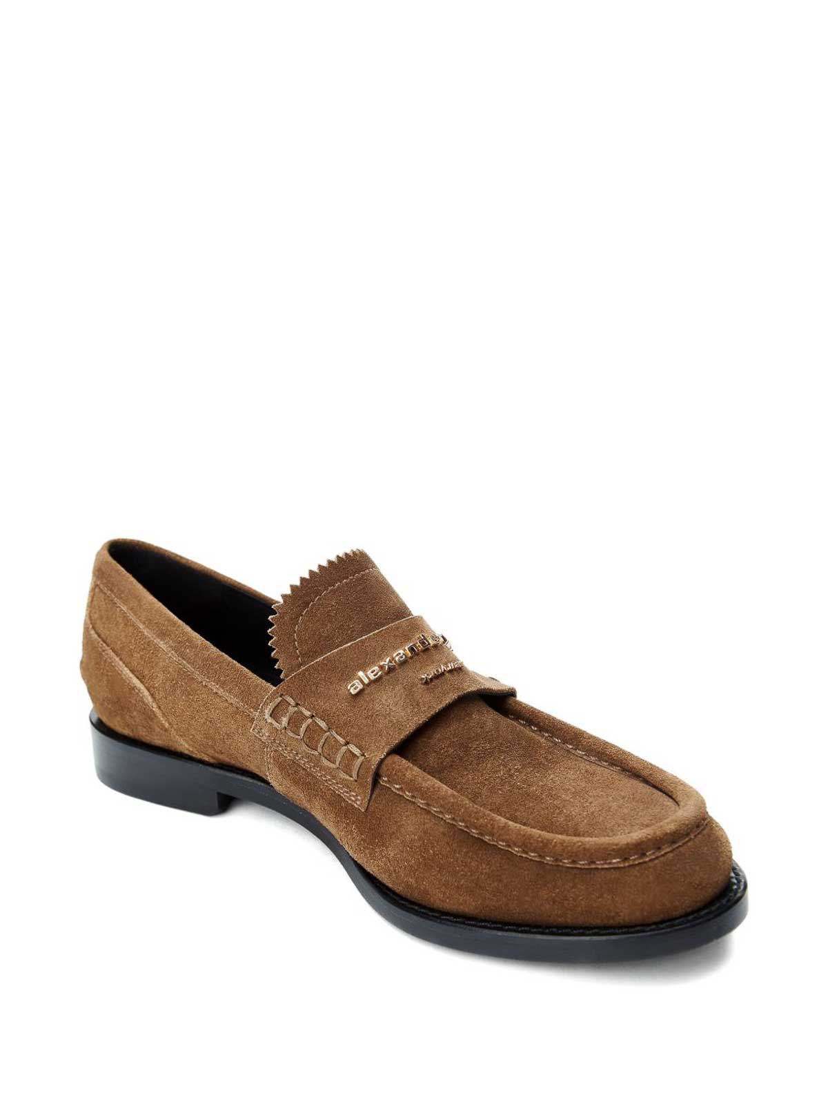 Alexander Wang Suede Carter Loafers In Brown