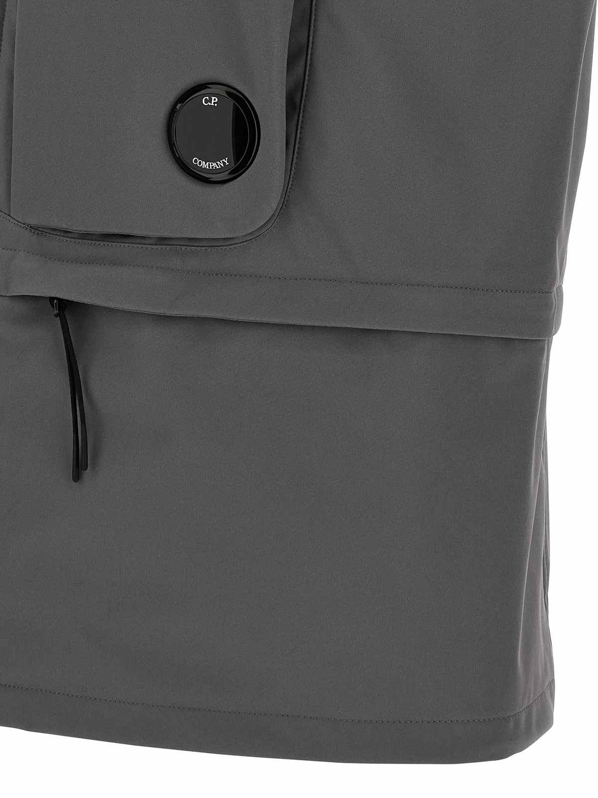 C.p. Company Shell Hooded Sleeveless Jacket In Gray