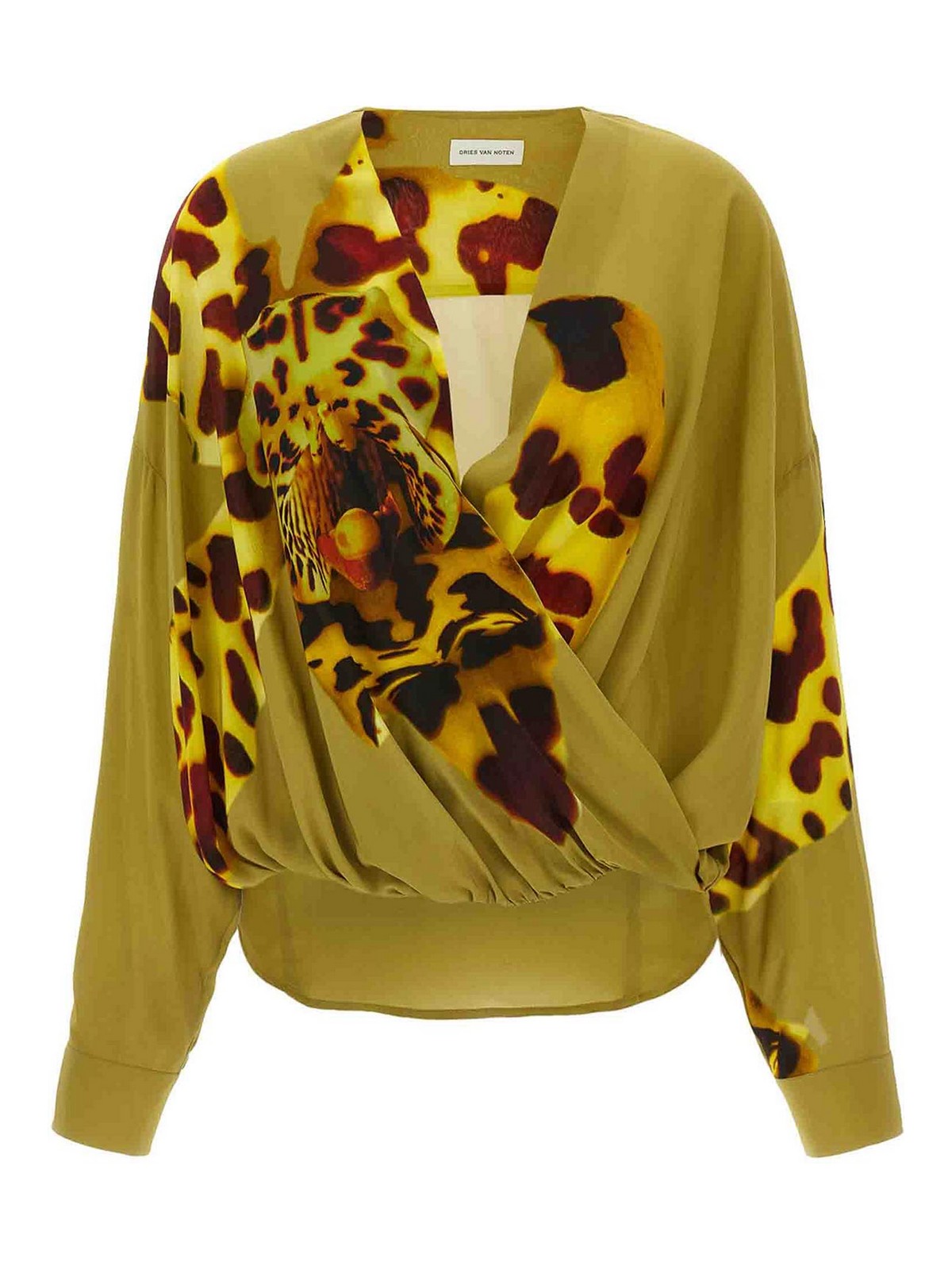 Dries Van Noten Orchid Print Blouse In Viscose In Multi