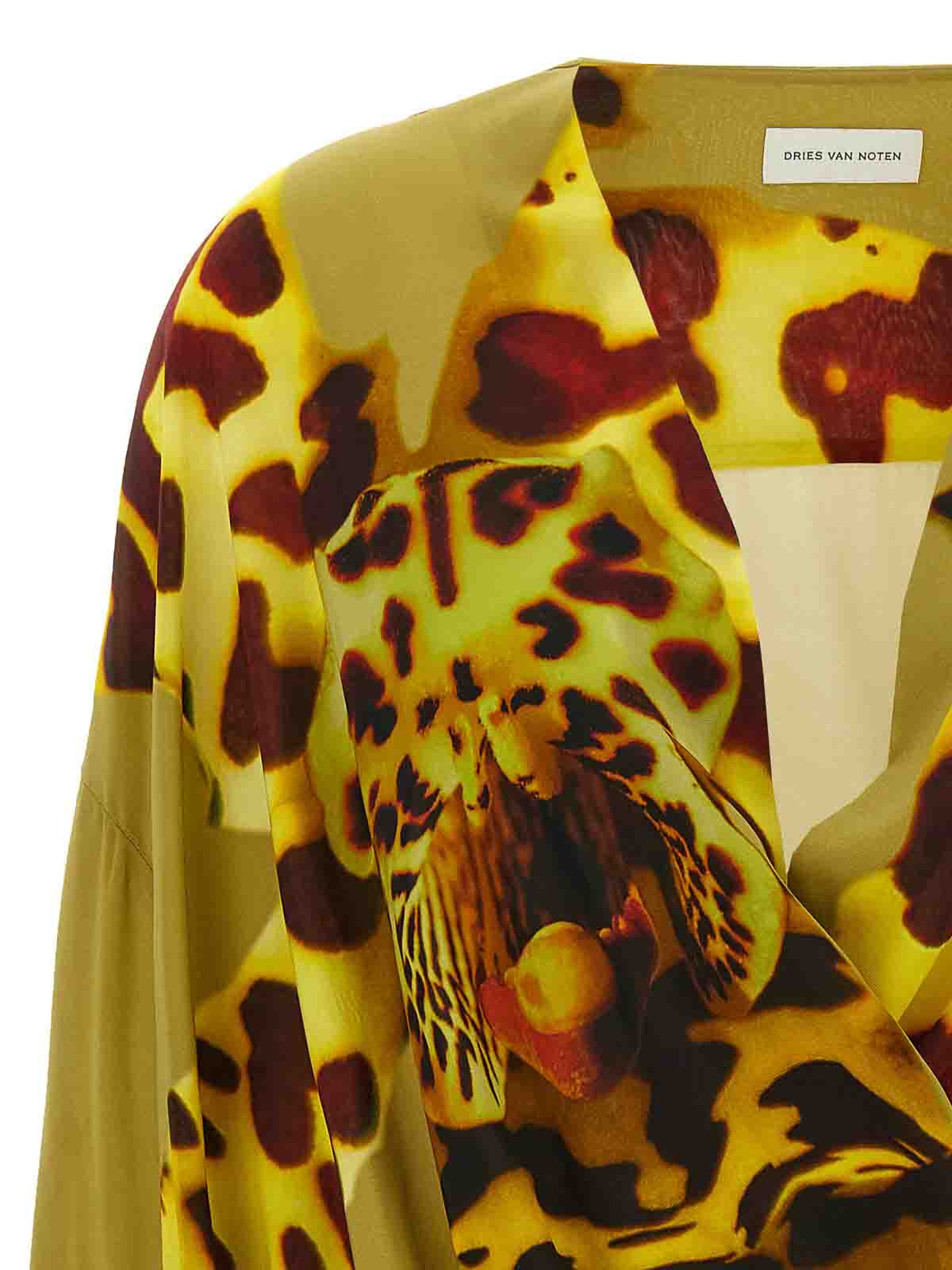 Dries Van Noten Orchid Print Blouse In Viscose In Multi