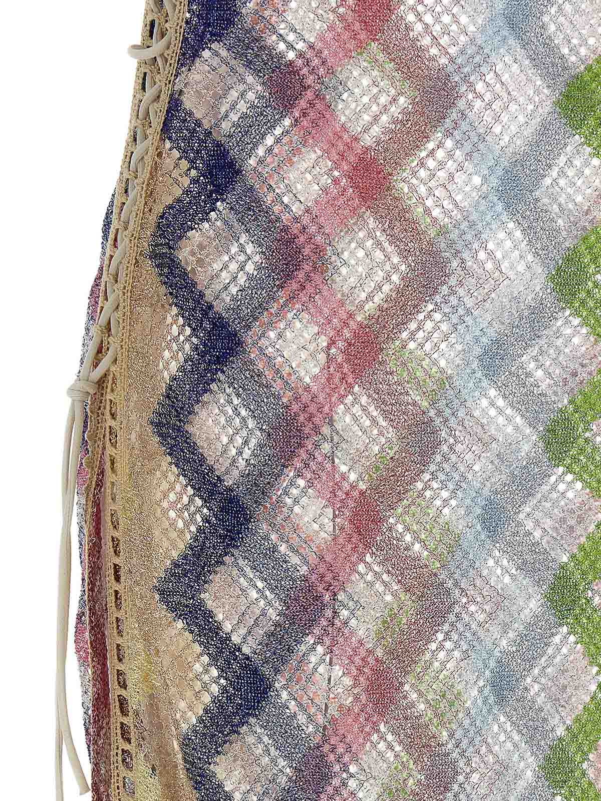 Missoni Sheer Fabric Zigzag Dress Lace-up Detail In Multi