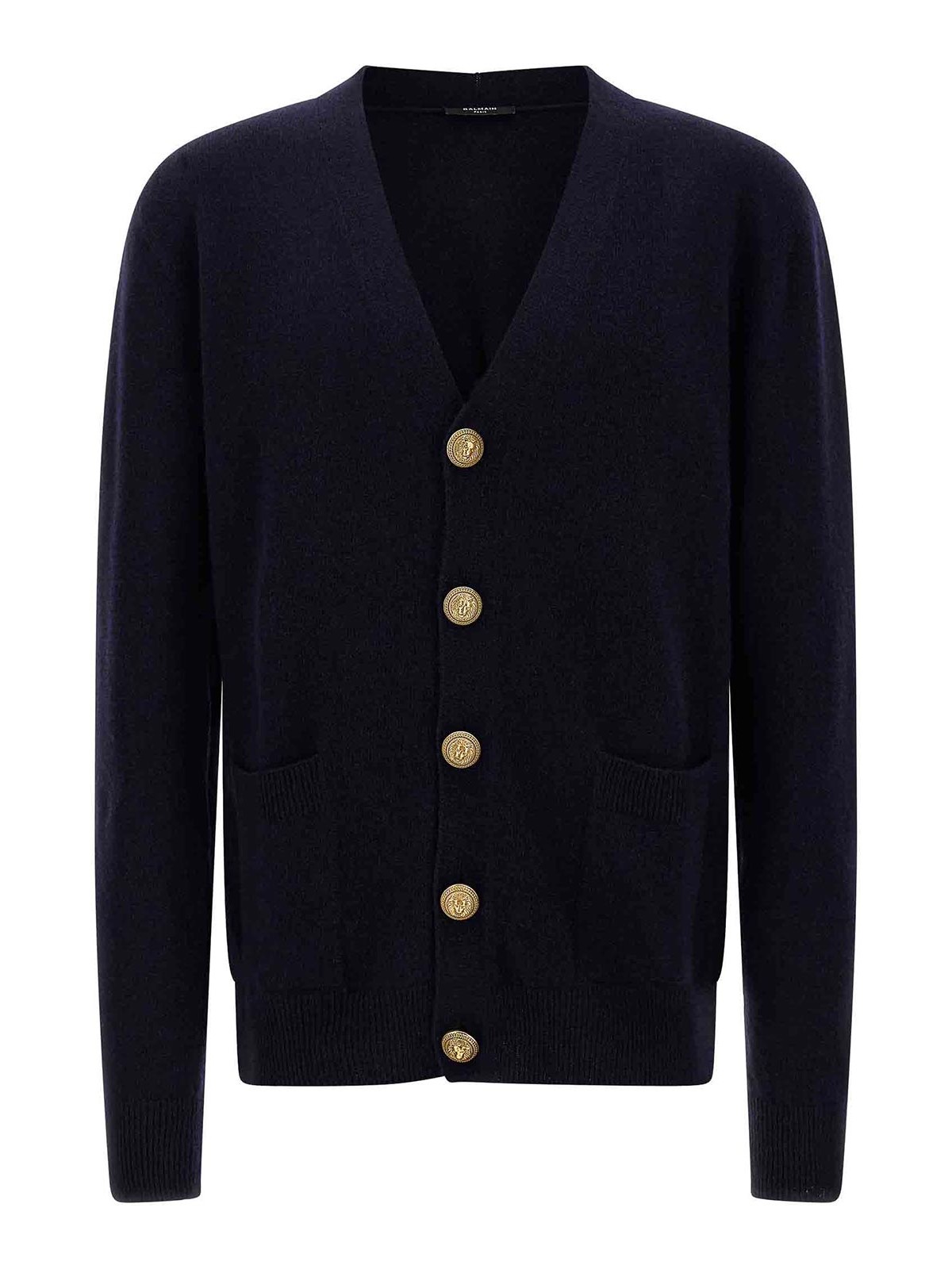 Balmain Men Eco-cashmere Cardigan In Blue
