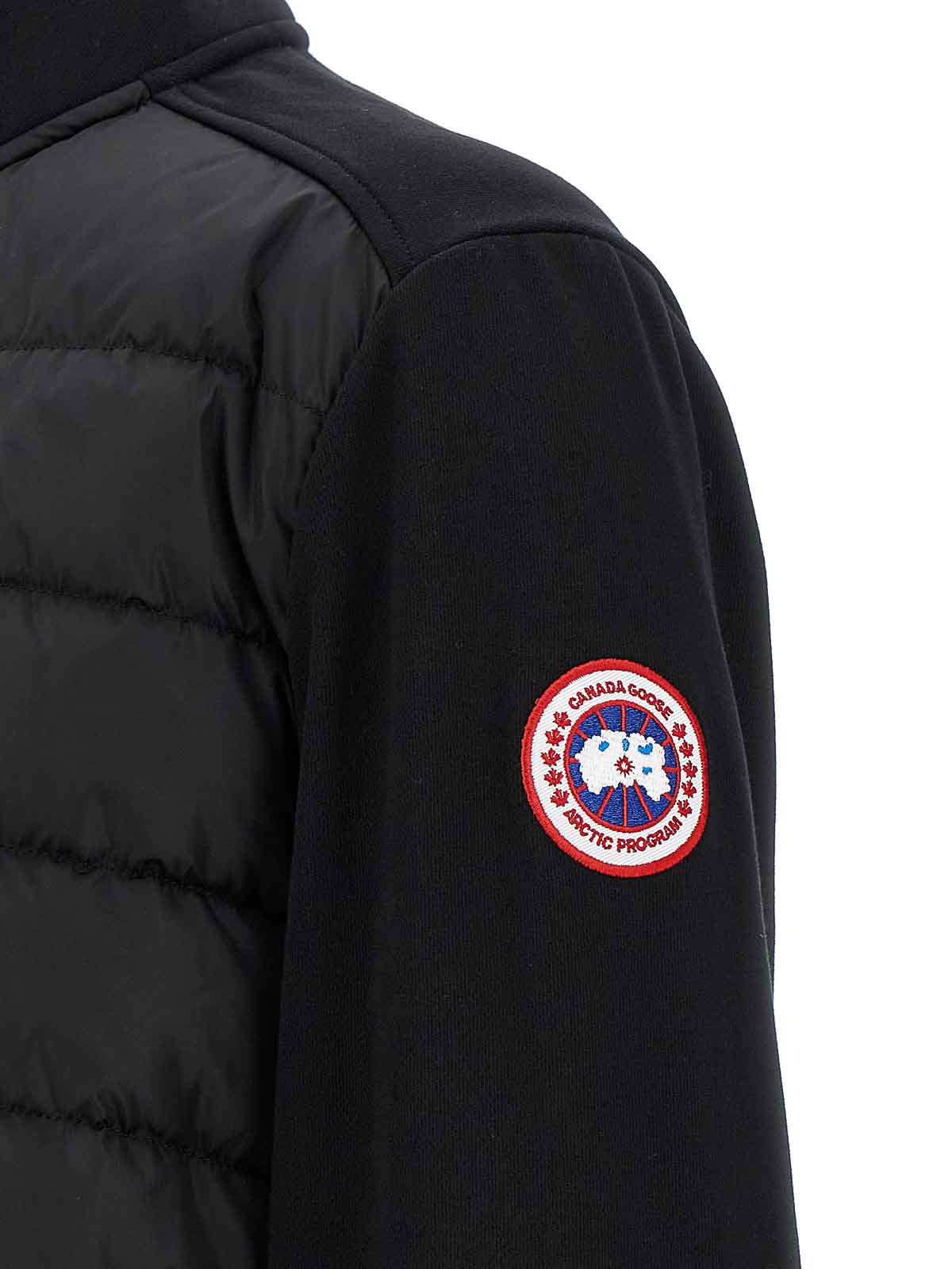 Canada Goose Wattierte Hybridge Huron Jacke Mit Reissverschluss In Black