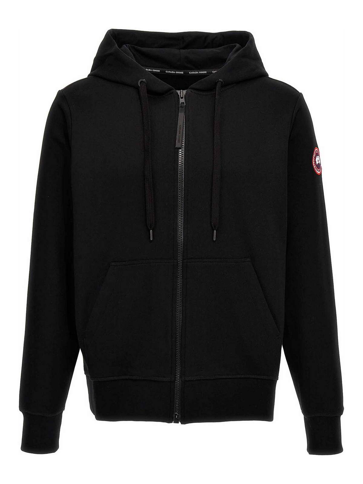 Canada Goose Hooded Sweater With Front Pockets And Ribbed Cuffs In Black