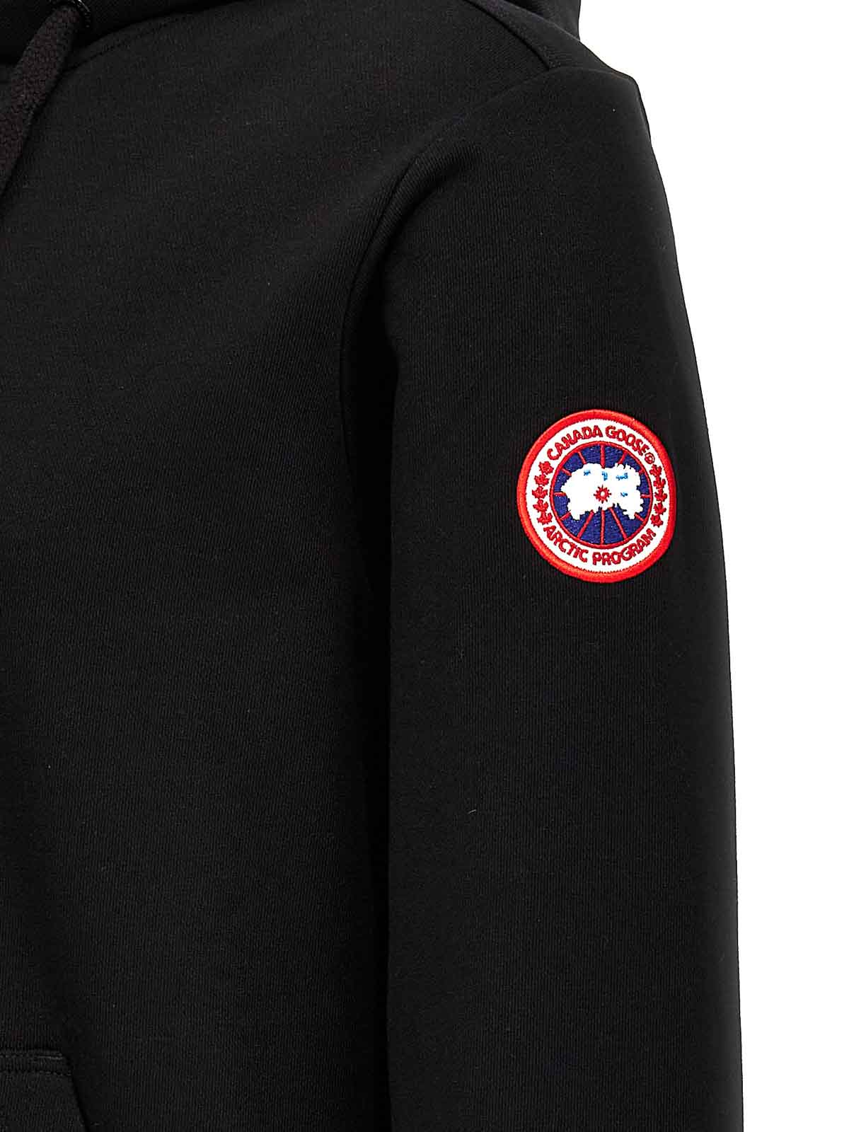 Canada Goose Hooded Sweater With Front Pockets And Ribbed Cuffs In Black