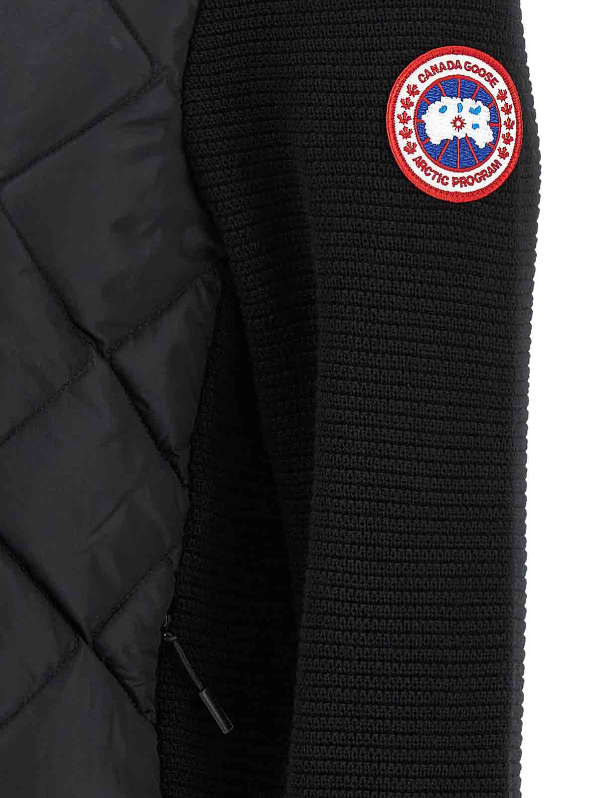 Canada Goose Hybridge Quilted Knit Jacket In Black