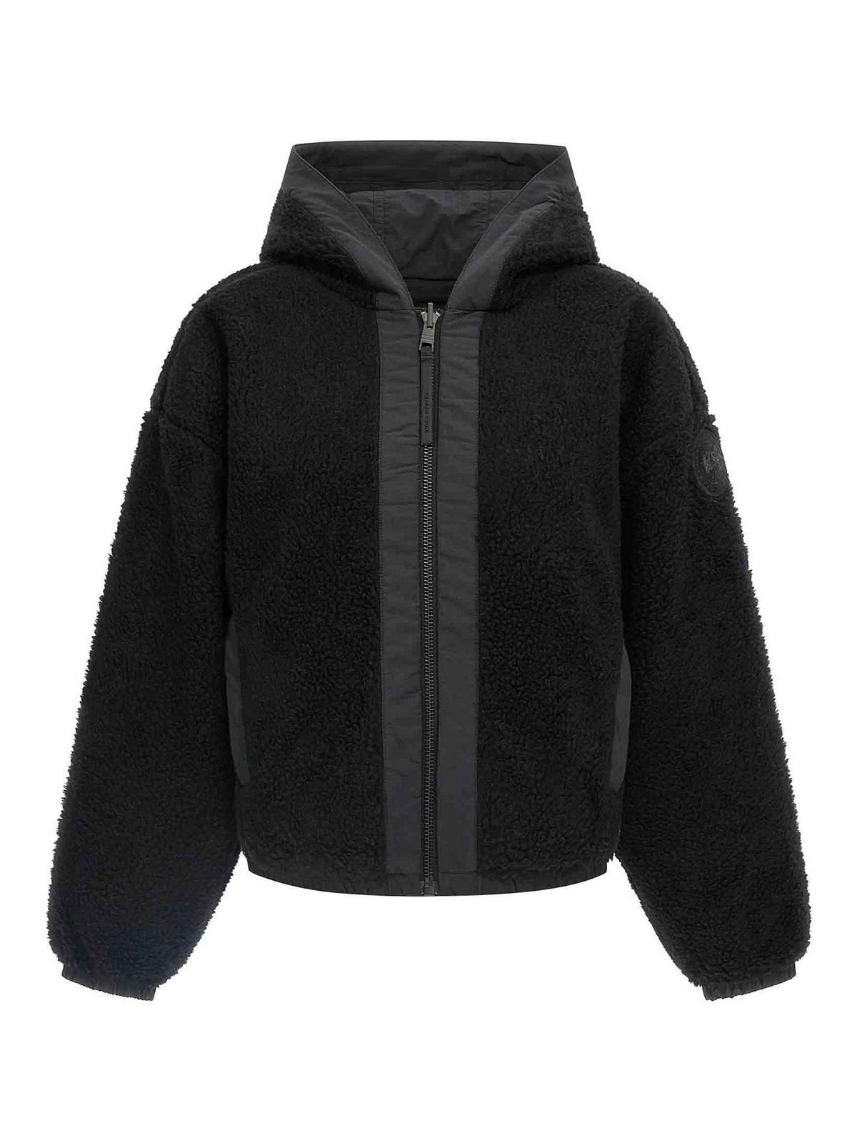 Canada Goose Alberini Reversible High Pile Fleece Bomber Jacket In Black