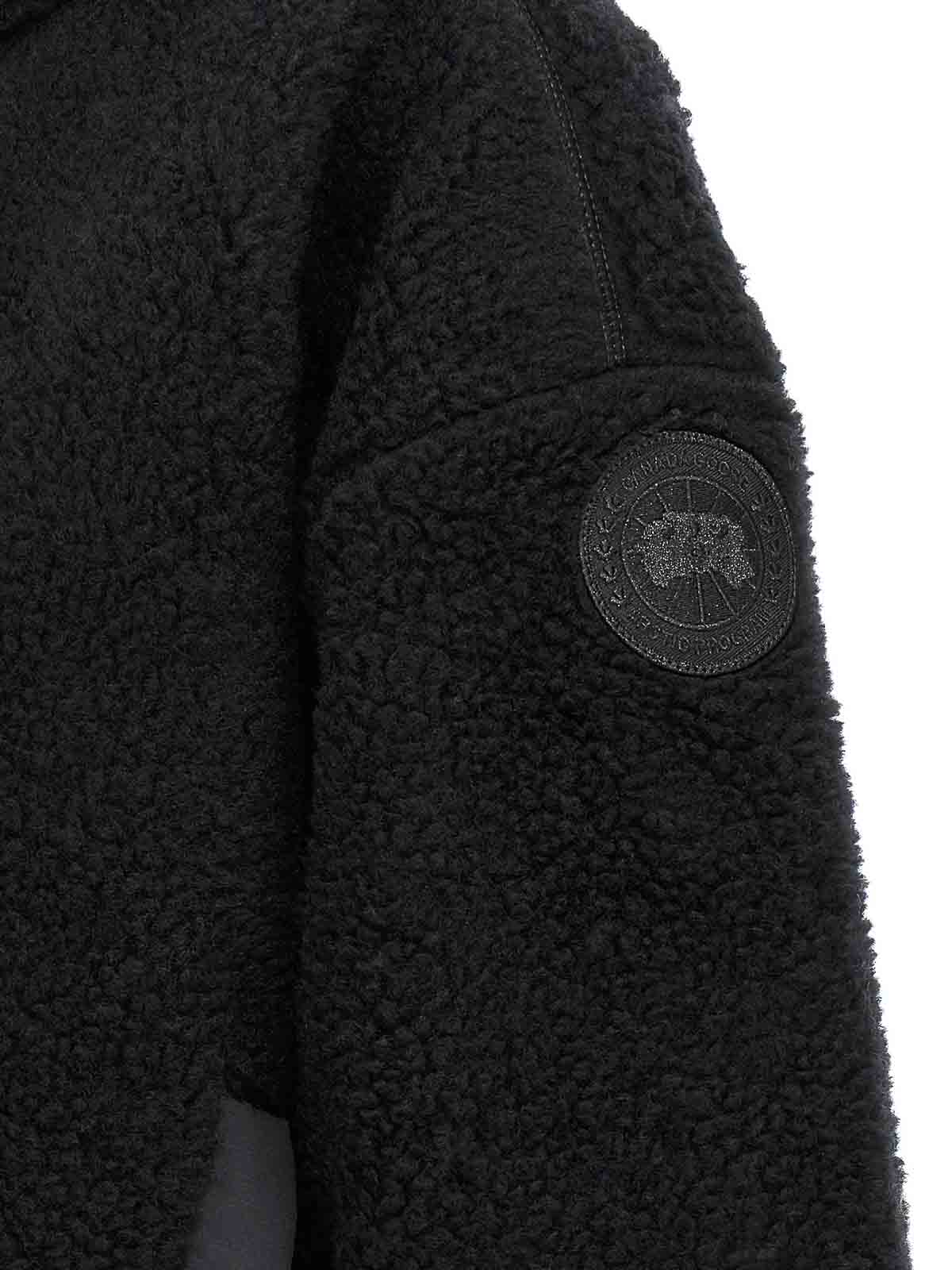 Canada Goose Alberini Reversible High Pile Fleece Bomber Jacket In Black