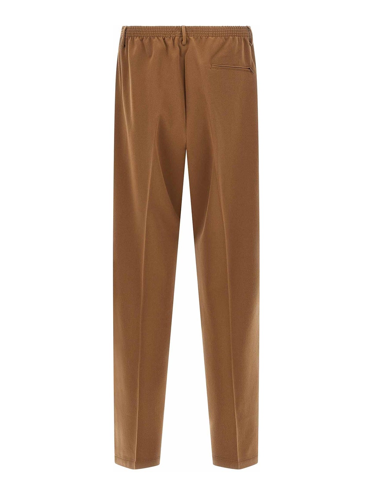 Cellar Door Pleated Elastic-waistband Trousers In Brown
