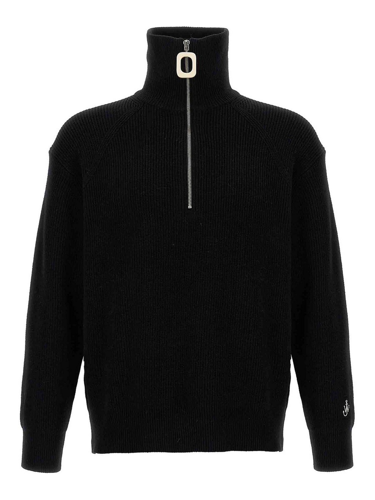Jw Anderson Half Zipper Shirt In Black