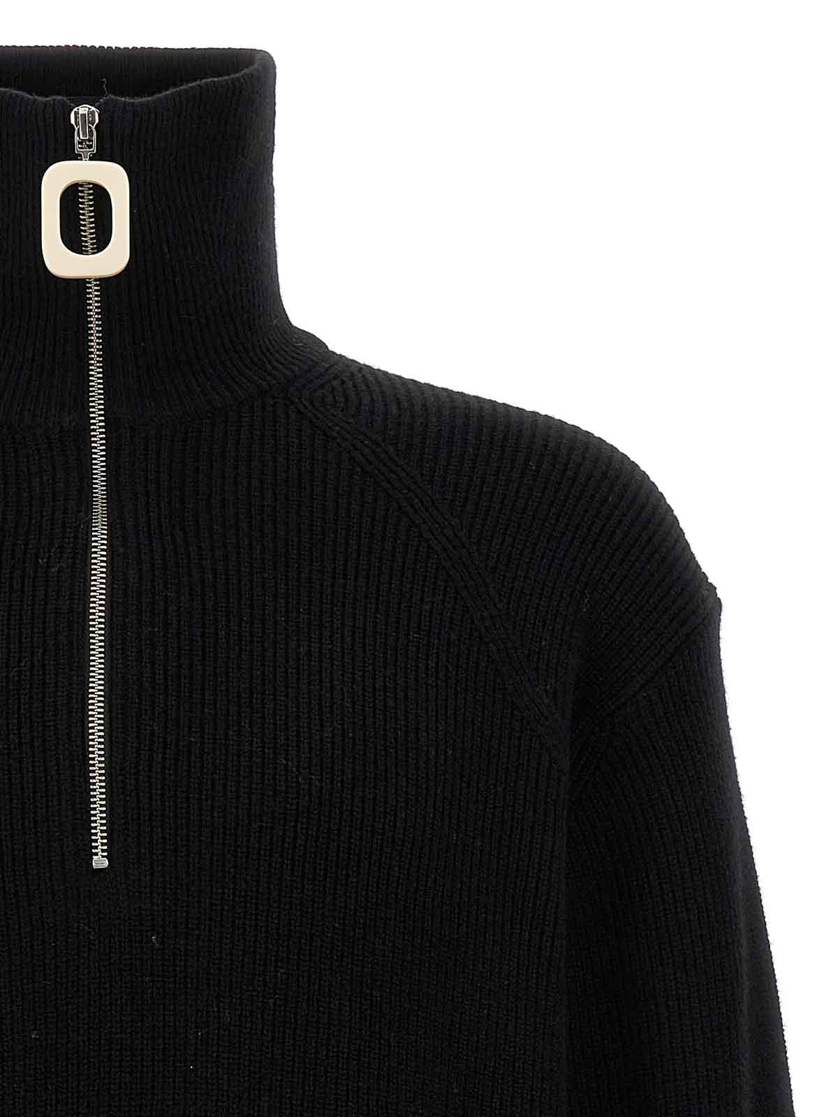 Jw Anderson Half Zipper Shirt In Black