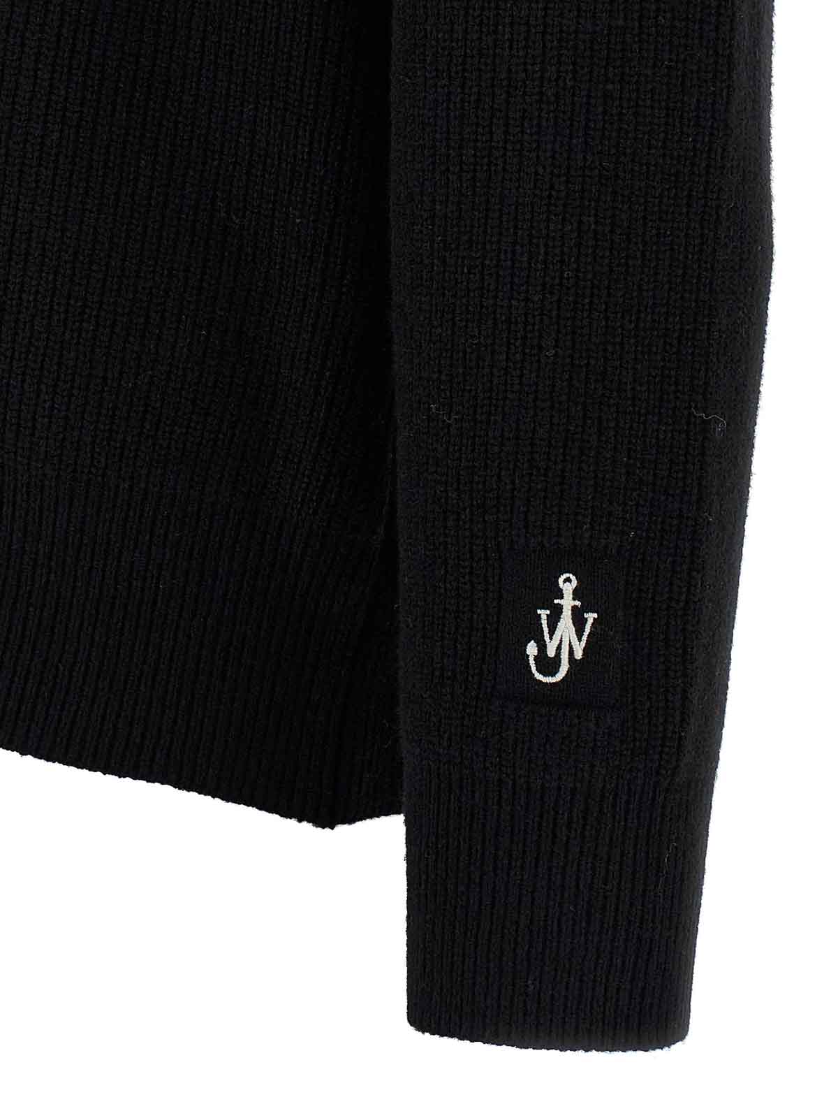 Jw Anderson Half Zipper Shirt In Black