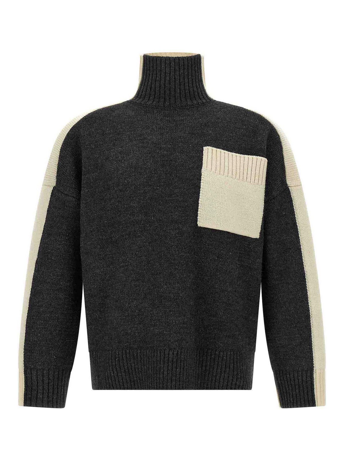 Jw Anderson Two Tone Sweater In Gray
