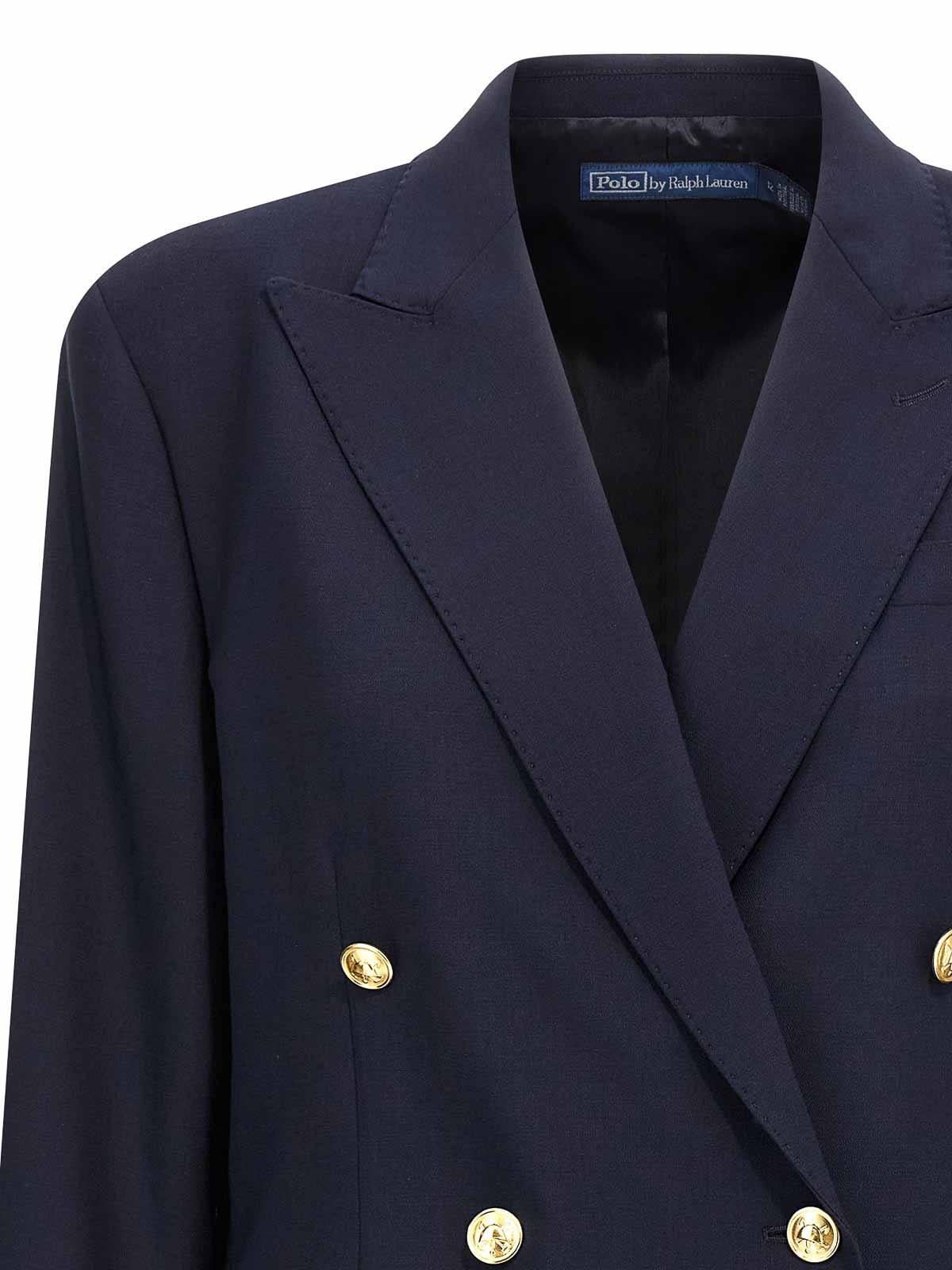 Polo Ralph Lauren Double-breasted Notched Blazer In Blue