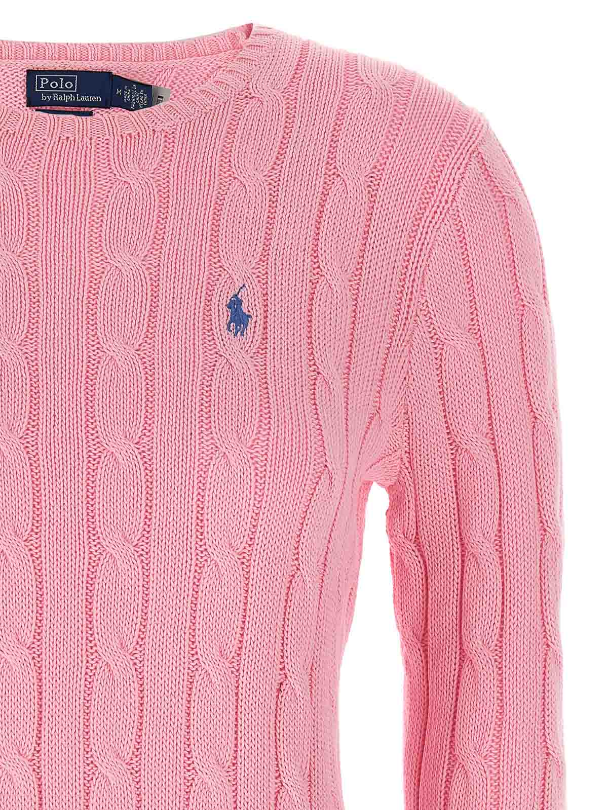 Polo Ralph Lauren Maglia Julianna Trecce In Pink