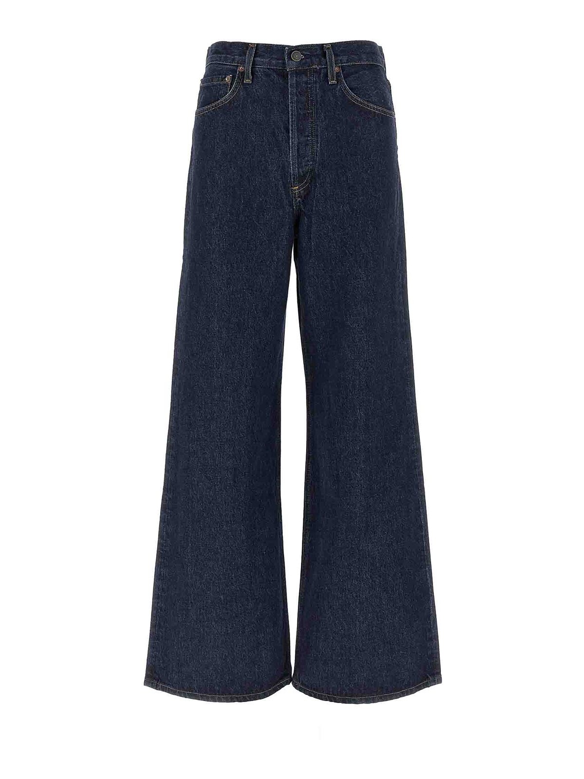 Agolde High Waist Denim Trousers In Black