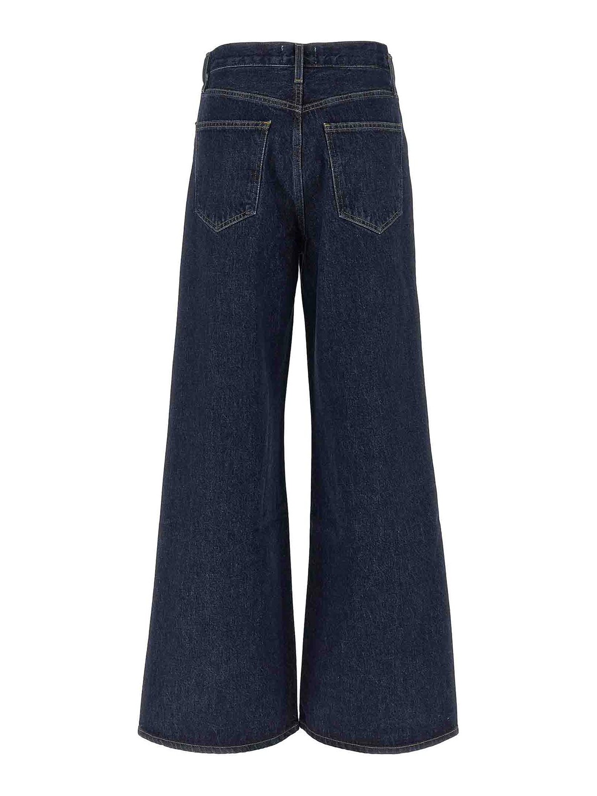 Agolde High Waist Denim Trousers In Black