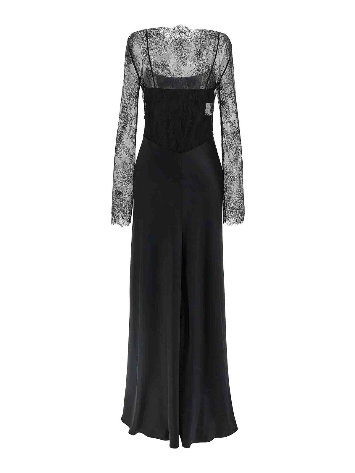 Alberta Ferretti Women Lace Satin Dress In Black