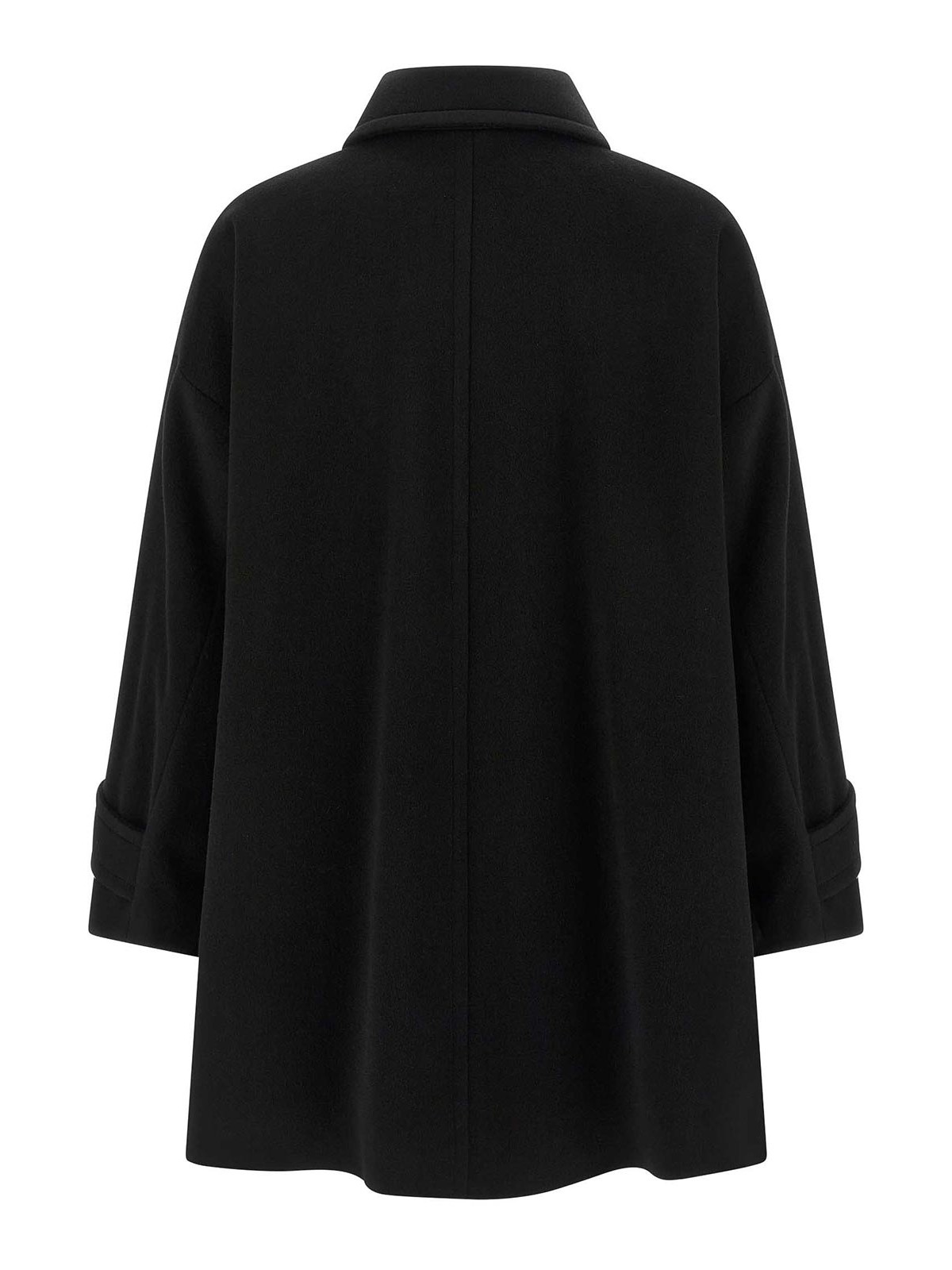 Alberto Biani Double-breasted Coat Featuring Notched Lapels In Black