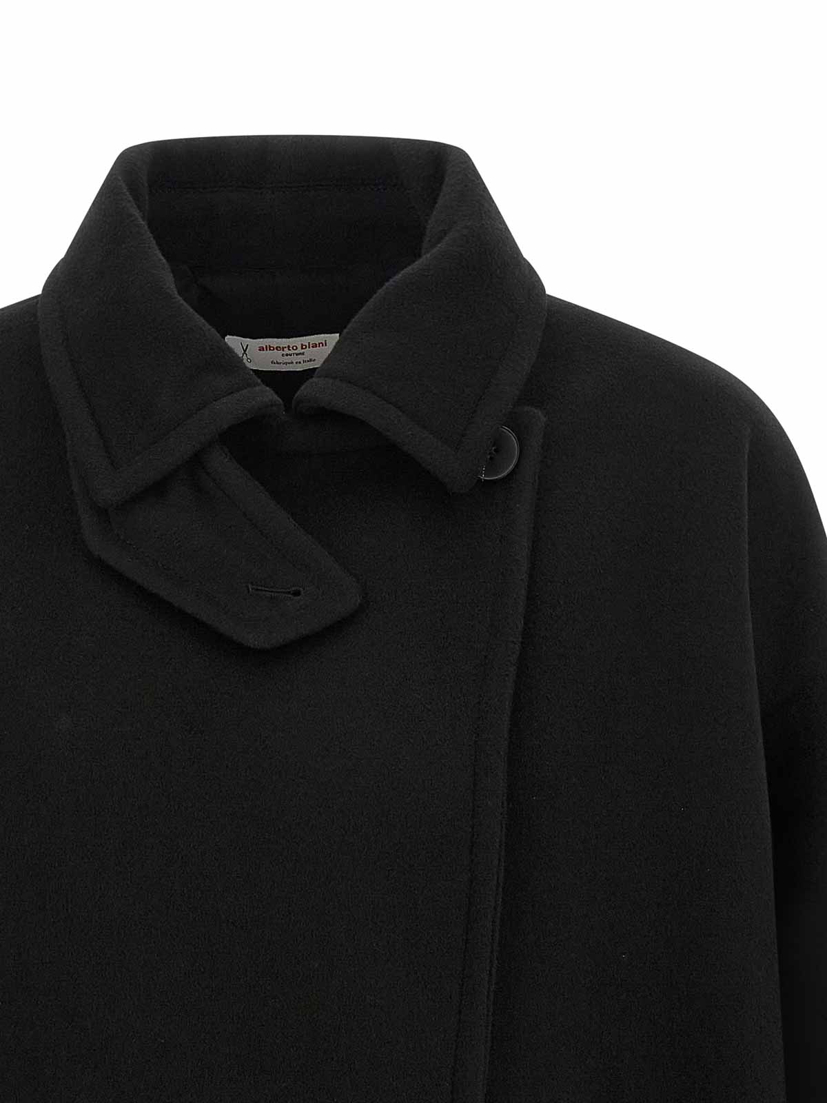 Alberto Biani Double-breasted Coat Featuring Notched Lapels In Black