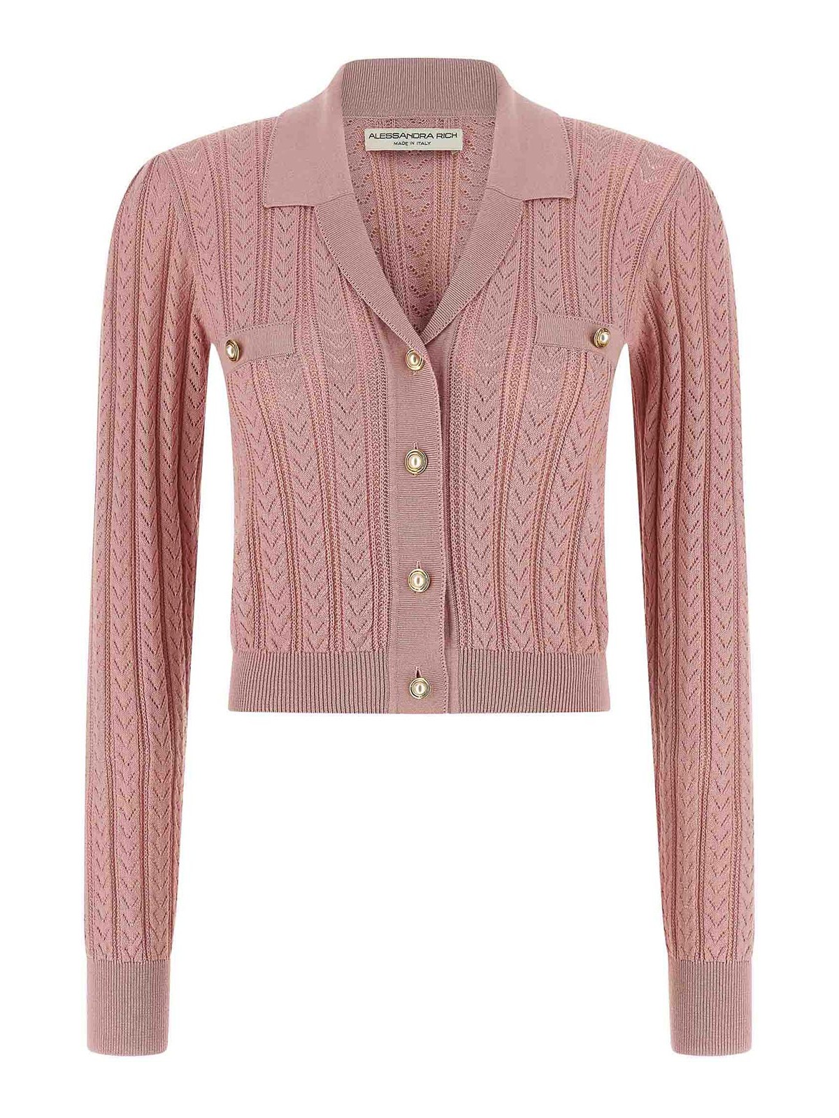 Alessandra Rich Knit Cardigan In Pink