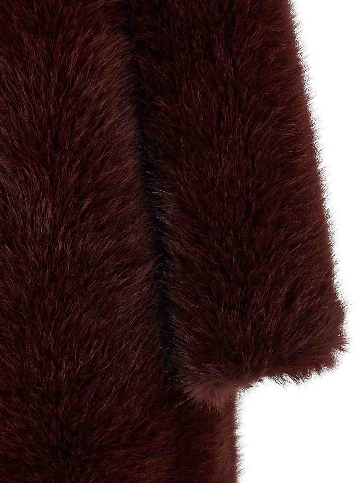 B&b Couture Biscuit Fur Bordeaux In Brown
