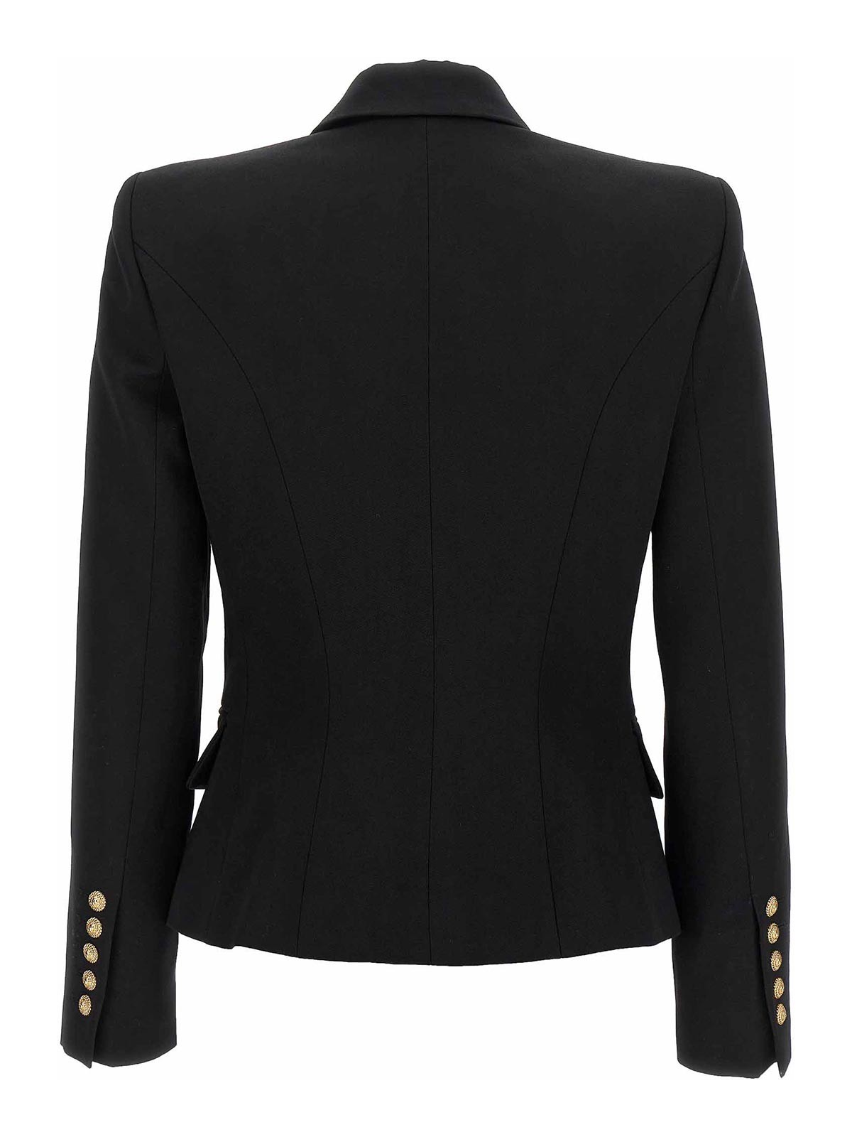 Balmain Double Breast Blazer Jacket With Logo Buttons Blazer And Suits Black In Black