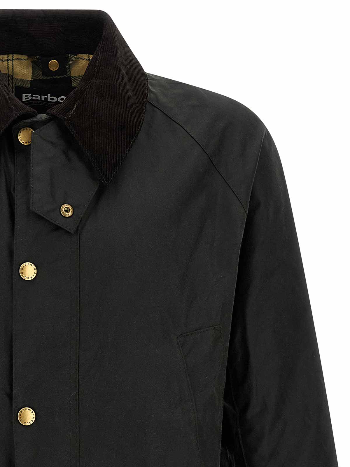 Barbour Casual Jacket With Long Sleeves And Collared Design In Green