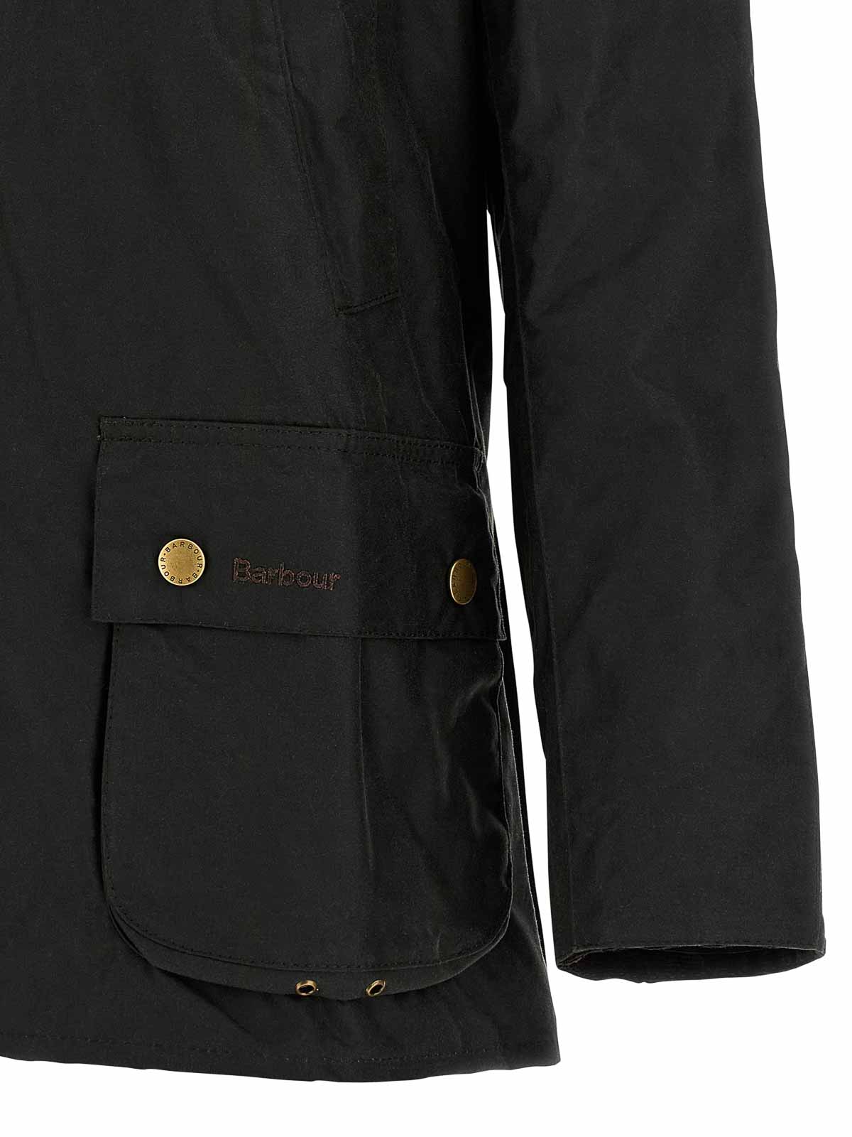 Barbour Casual Jacket With Long Sleeves And Collared Design In Green