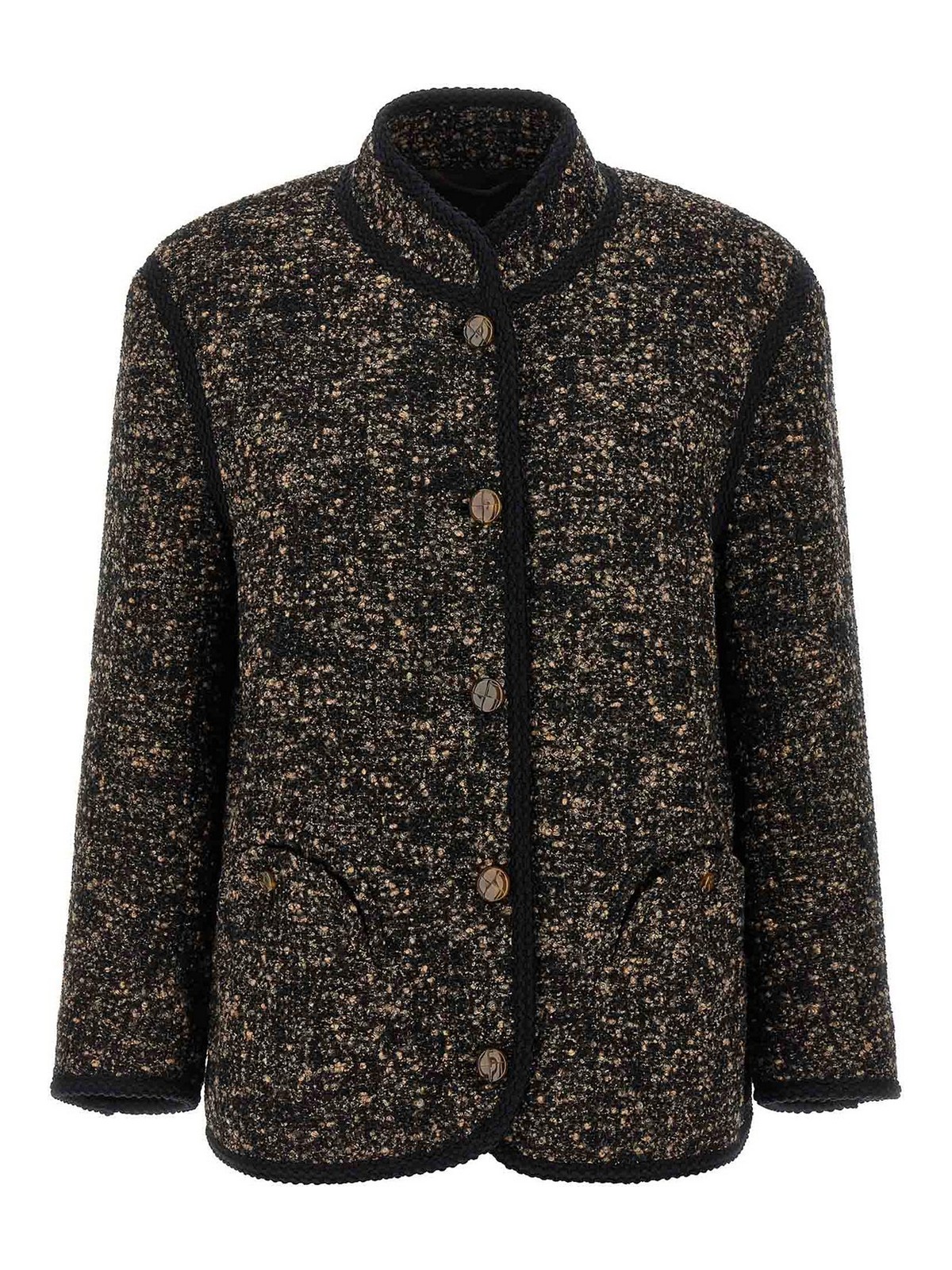 Blazé Milano Tweed Button-fastening Jacket In Brown