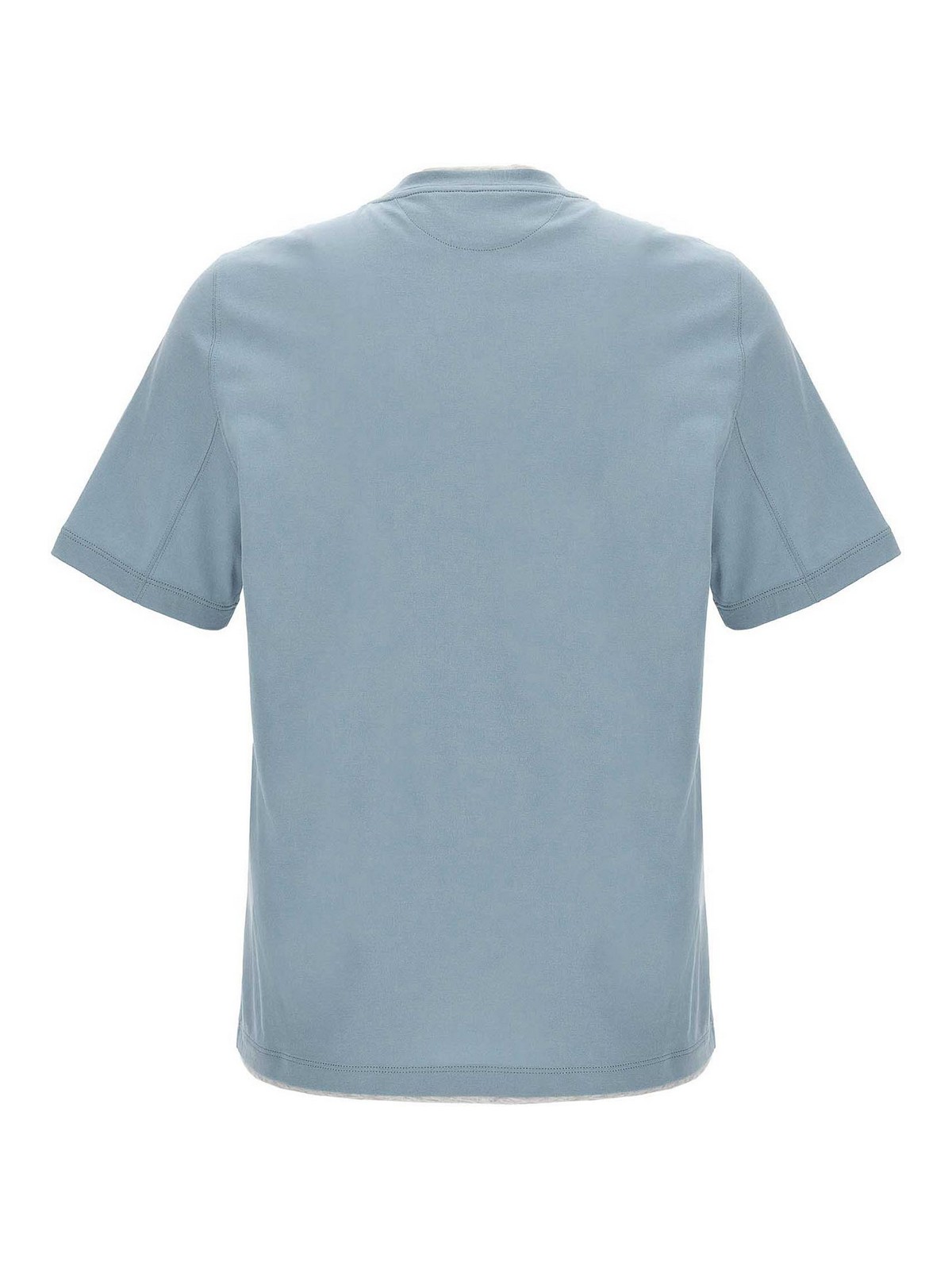 Brunello Cucinelli Double Layer T-shirt In Blue