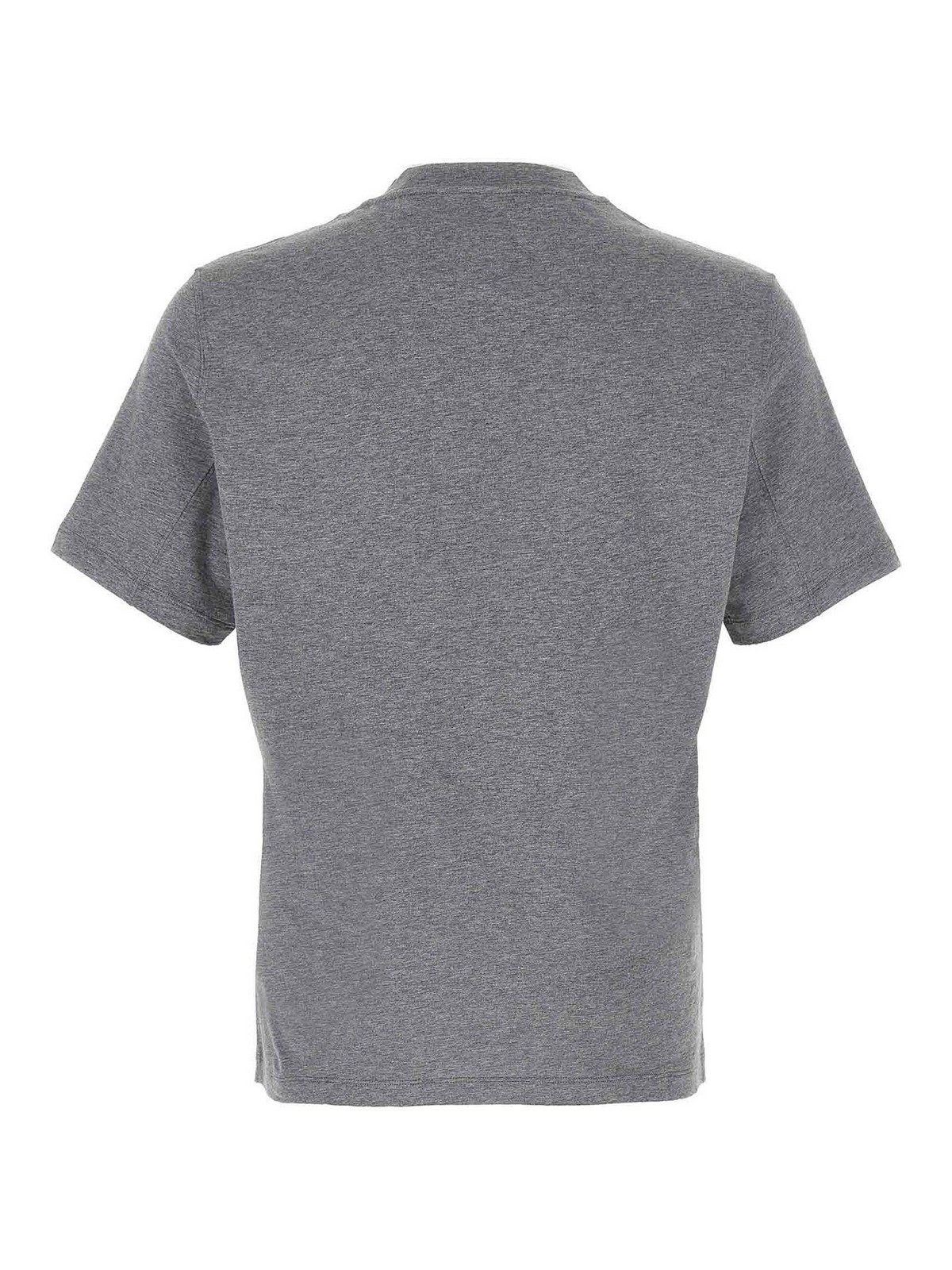 Brunello Cucinelli Men Logo Print T-shirt In Gray