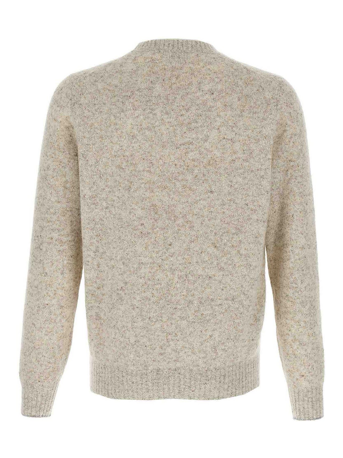 Brunello Cucinelli Grey Buttoned Yarn Sweater In Nude