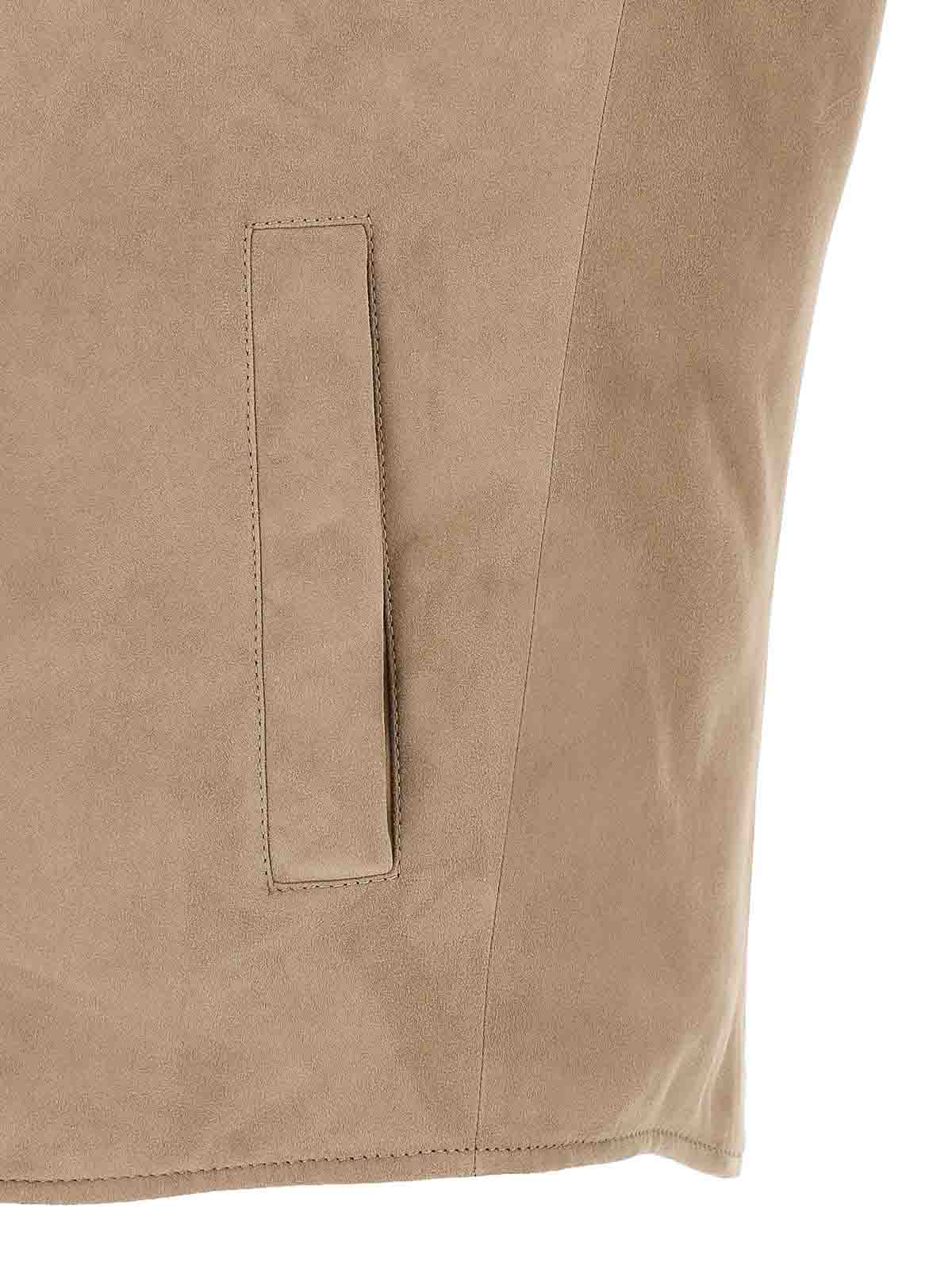 Brunello Cucinelli Suede Vest With Goose Down Padding In Neutral