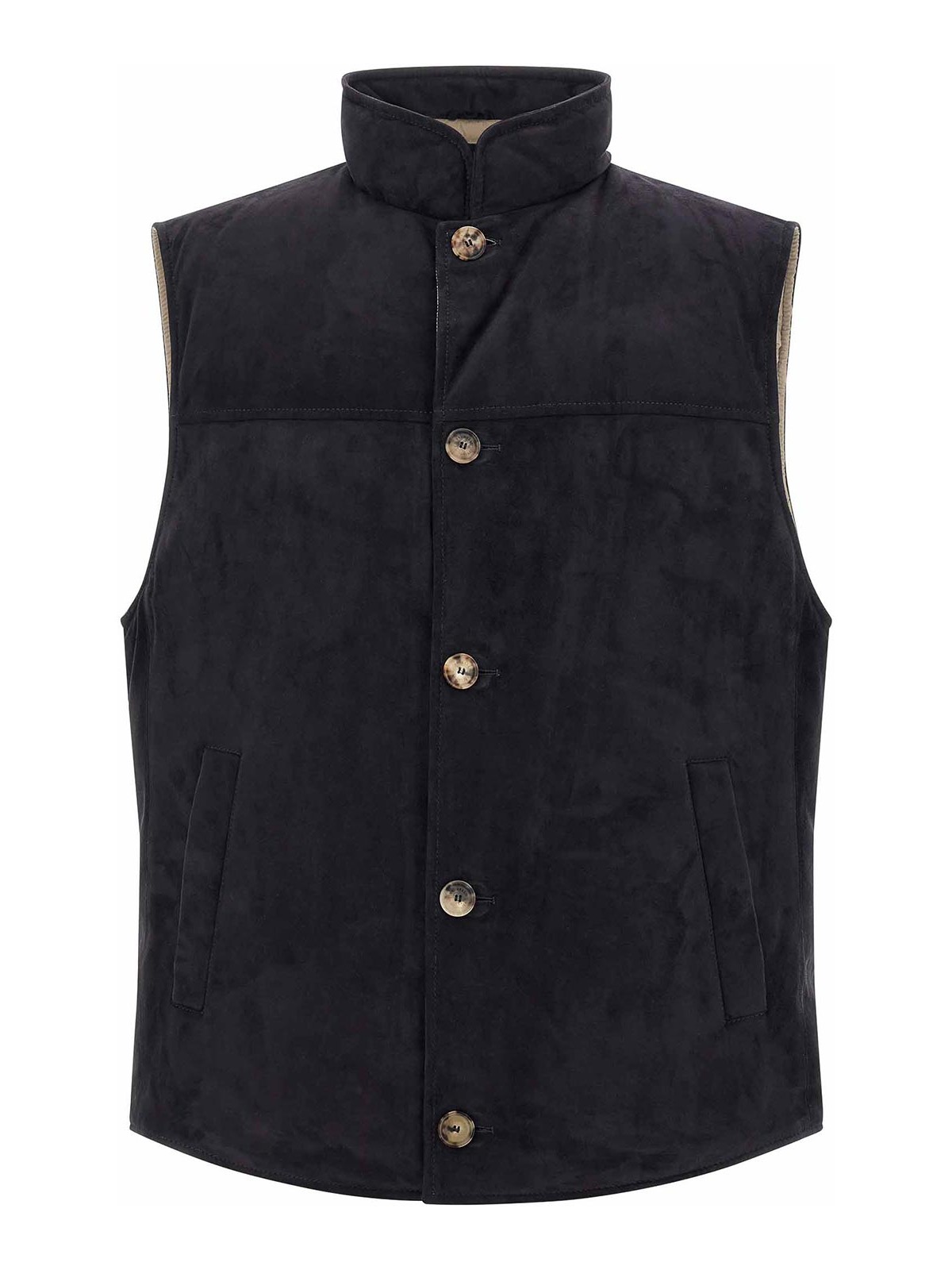 Brunello Cucinelli Suede Vest In Blue