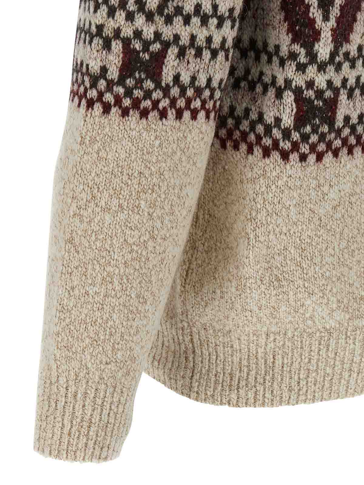 Brunello Cucinelli Geometric Jacquard Turtle Neck Pullover In Multi