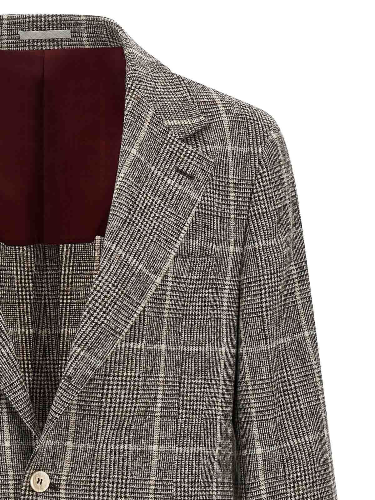 Brunello Cucinelli Cavallo Prince Of Wales-check Blazer In Multi