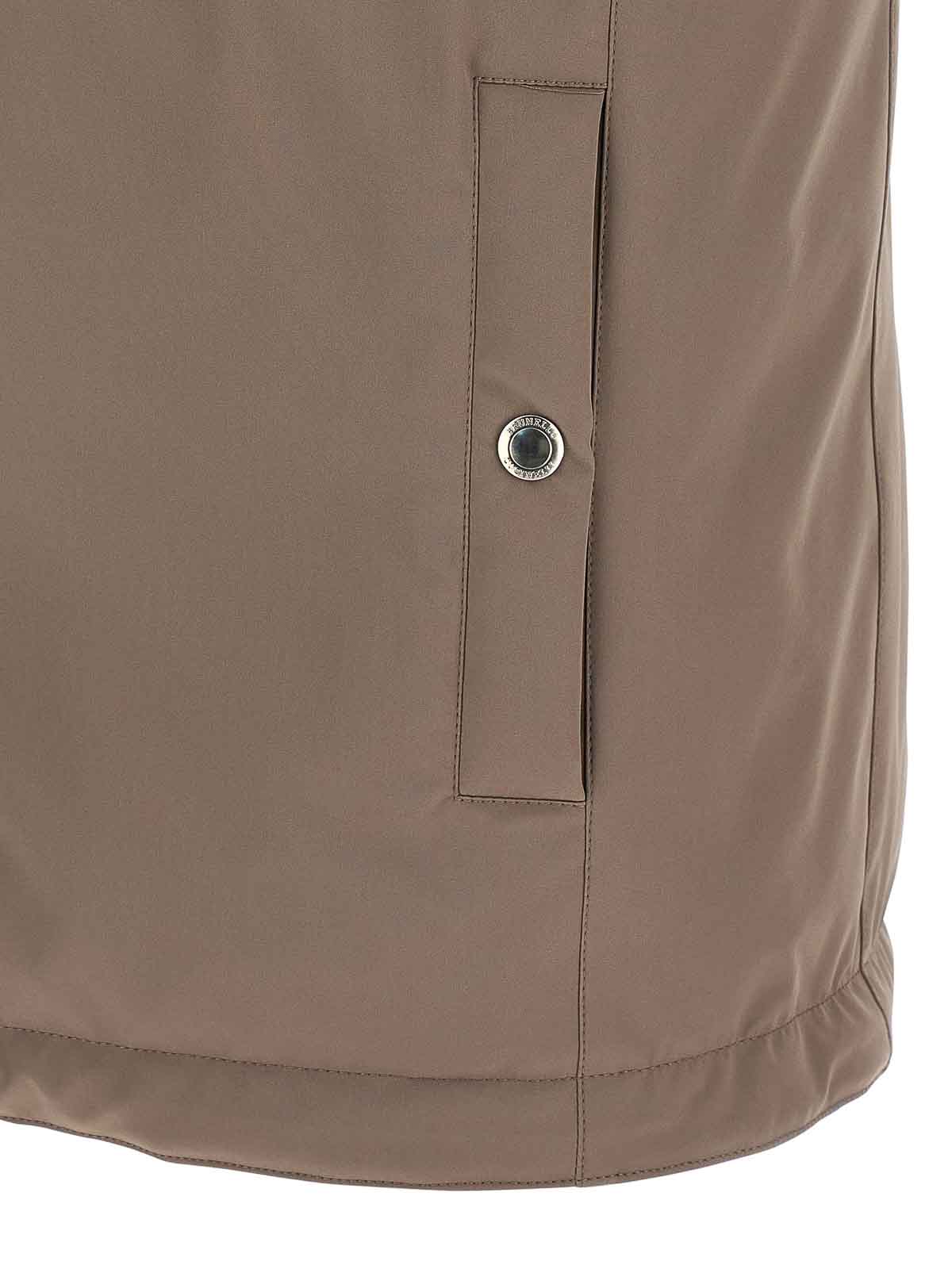 Brunello Cucinelli Quilted High Collar Sleeveless Vest In Brown
