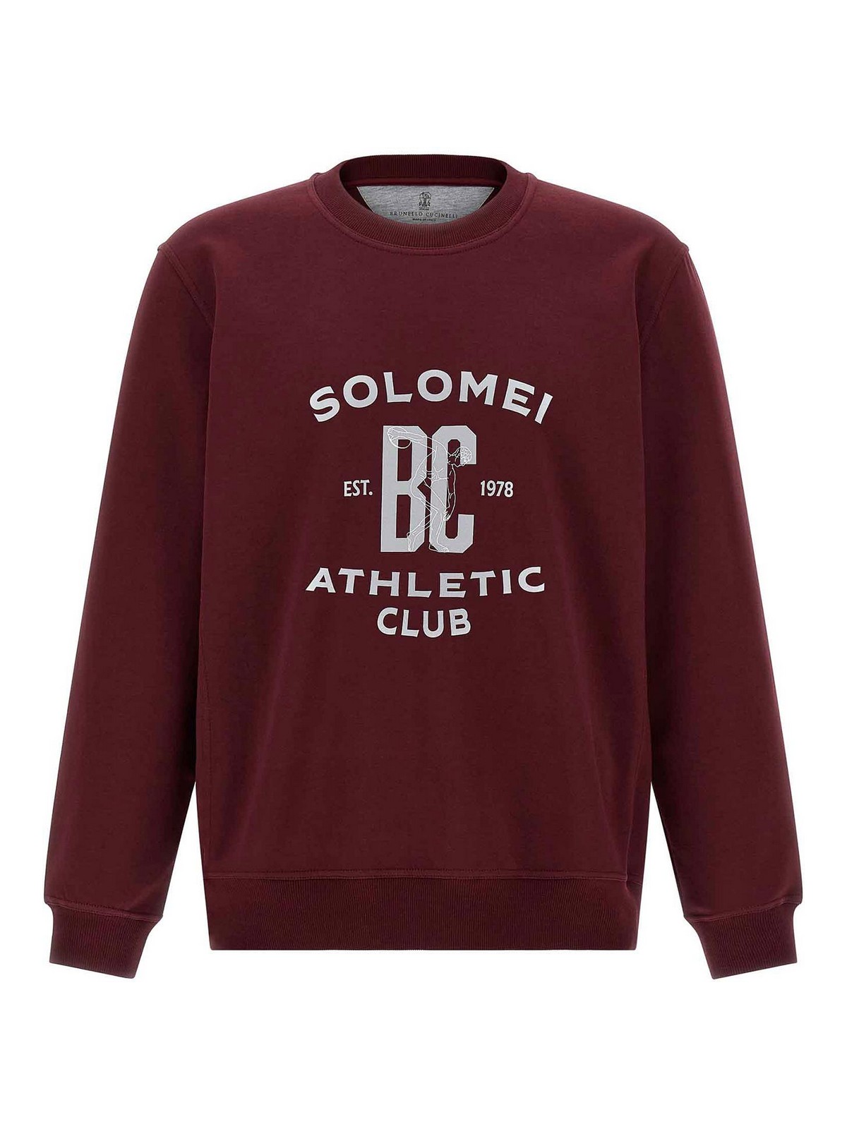 Brunello Cucinelli Maroon Techno Cotton Sweatshirt In Red