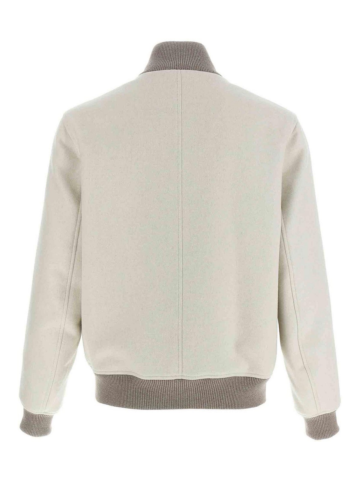 Brunello Cucinelli Wool Bomber Jacket In White