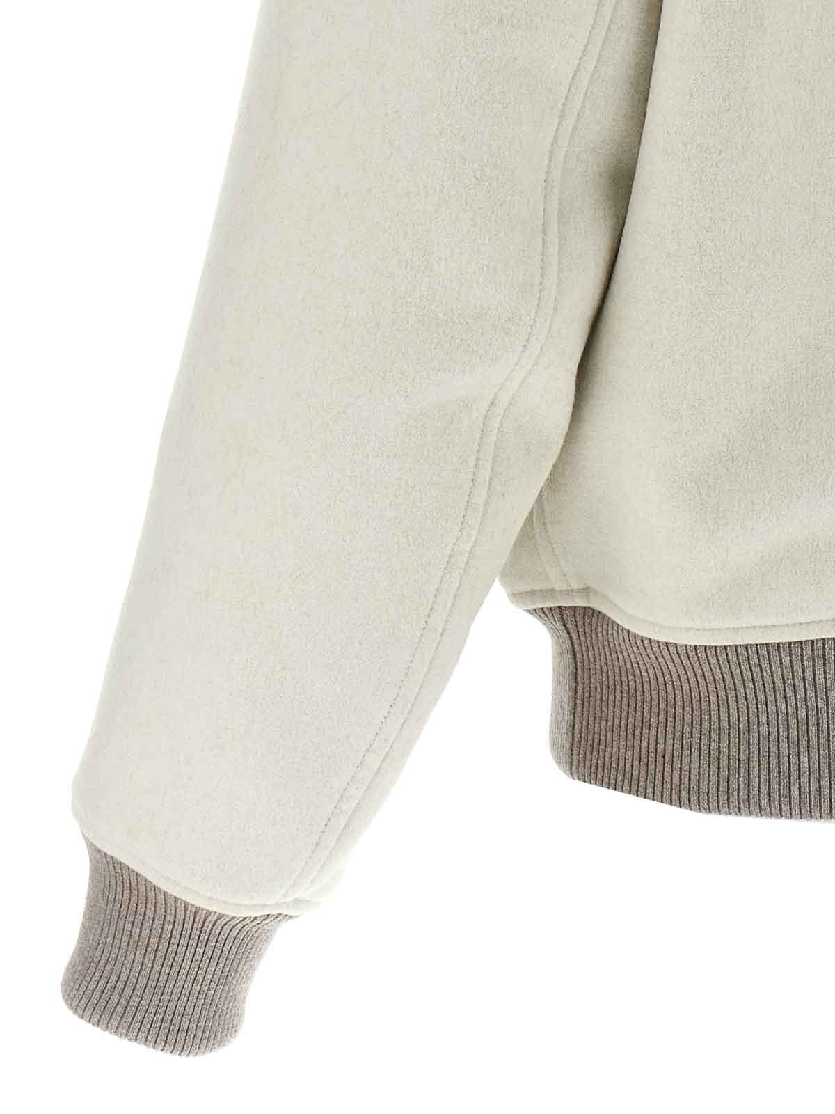 Brunello Cucinelli Wool Bomber Jacket In White
