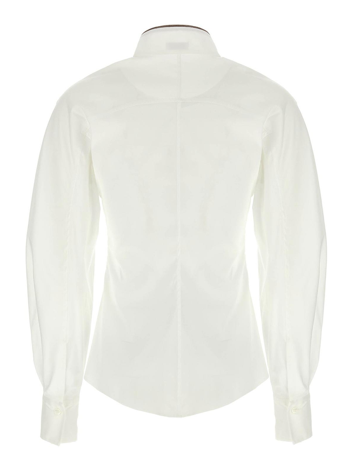 Brunello Cucinelli Shiny Collar Detail Shirt In White