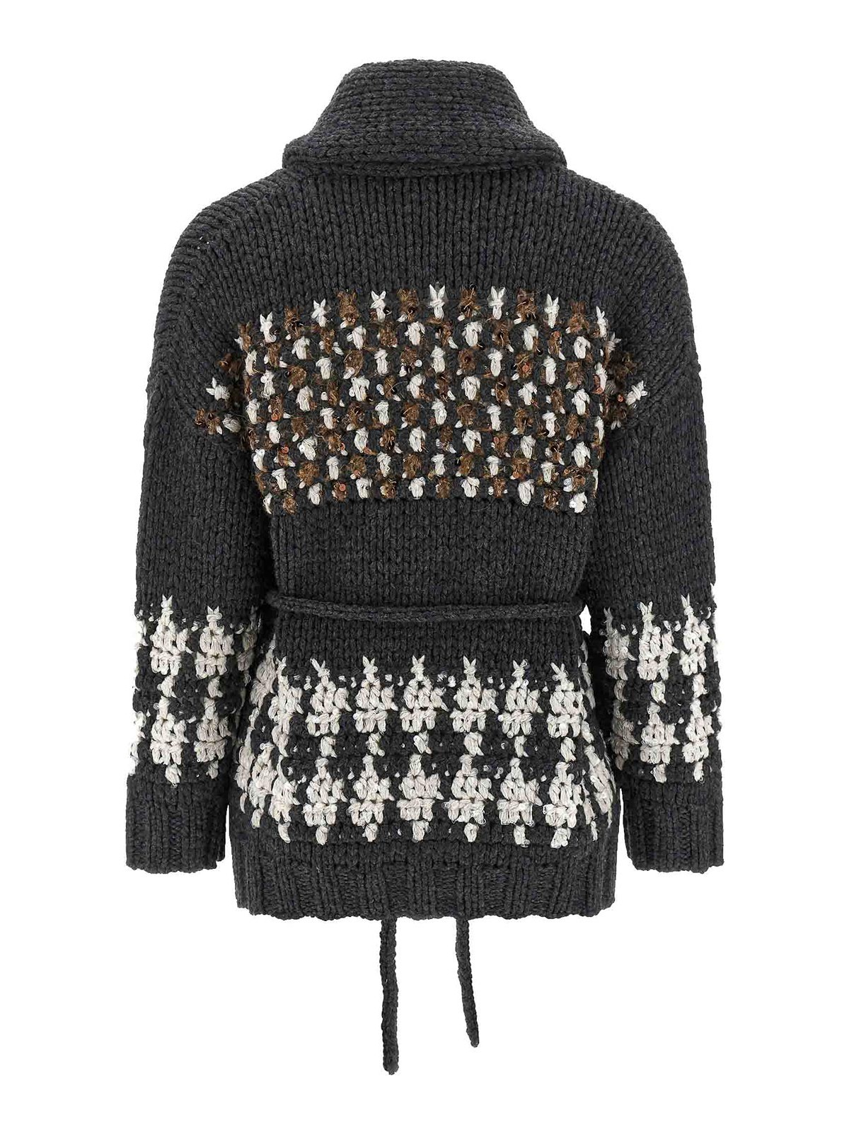 Brunello Cucinelli Knit Cardigan Sweaters And Cardigans Multicolor In Gray