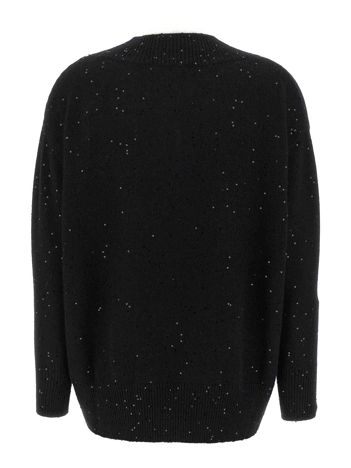 Brunello Cucinelli Sequin Sweater Sweaters And Cardigans Black In Black