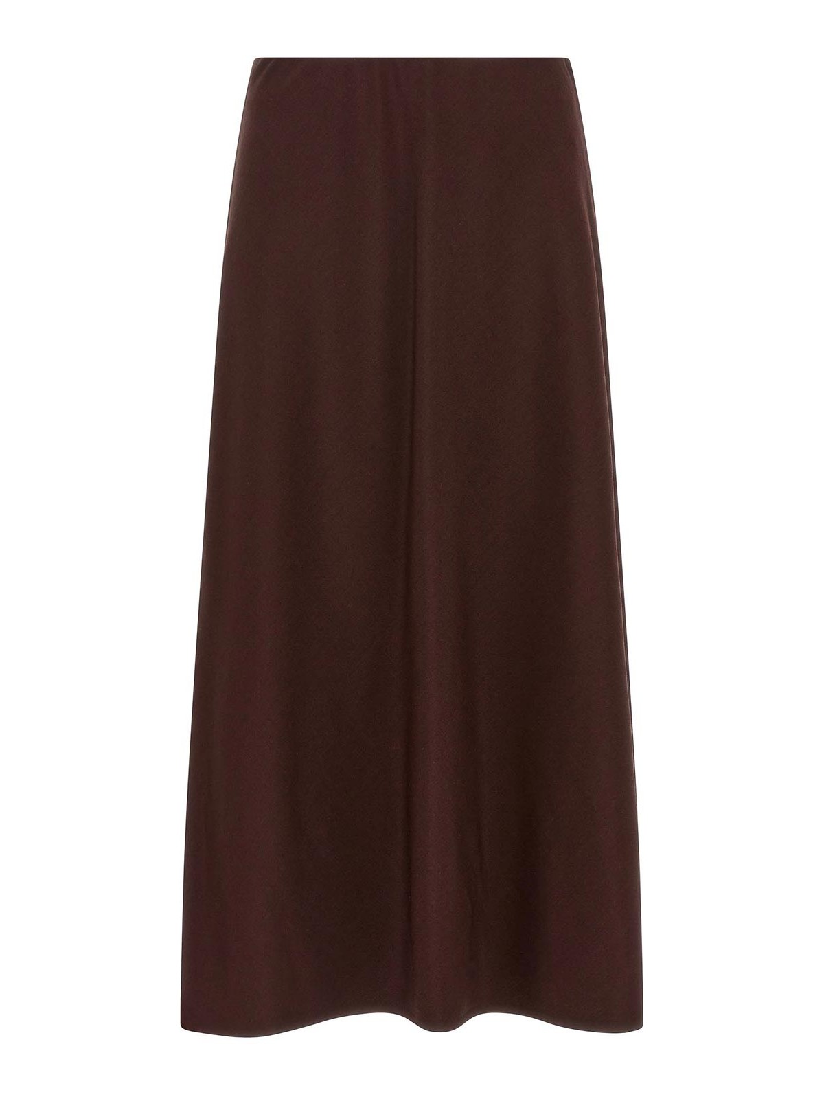 Brunello Cucinelli Virgin Wool-blend Twill Flute Skirt Skirt In Brown