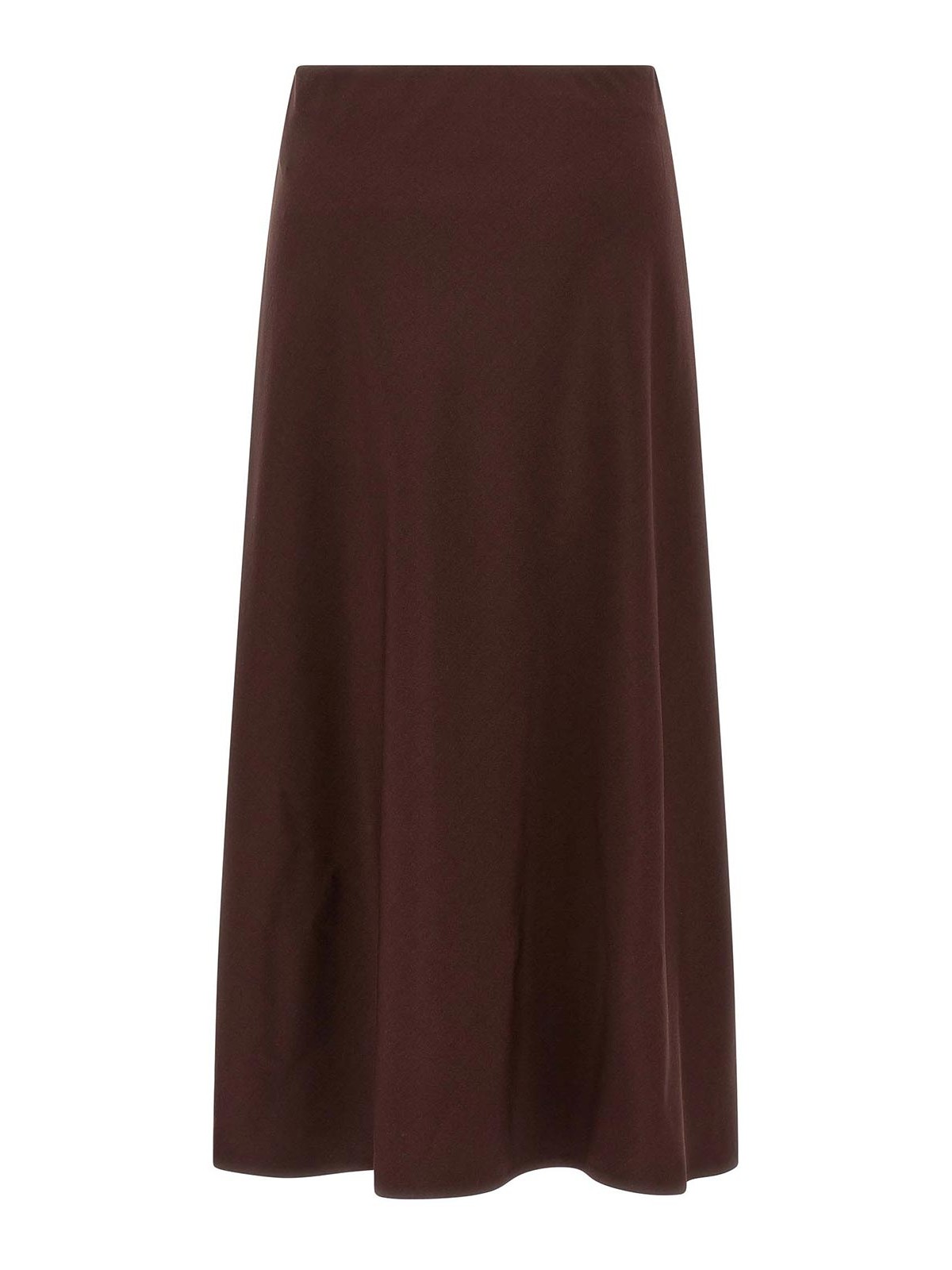 Brunello Cucinelli Virgin Wool-blend Twill Flute Skirt Skirt In Brown